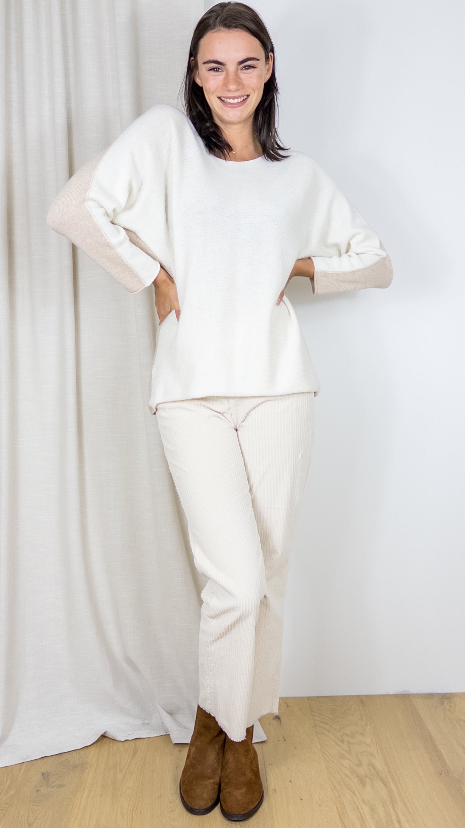 PULL BICOLORE 1717 WHY NOT ECRU BEIGE