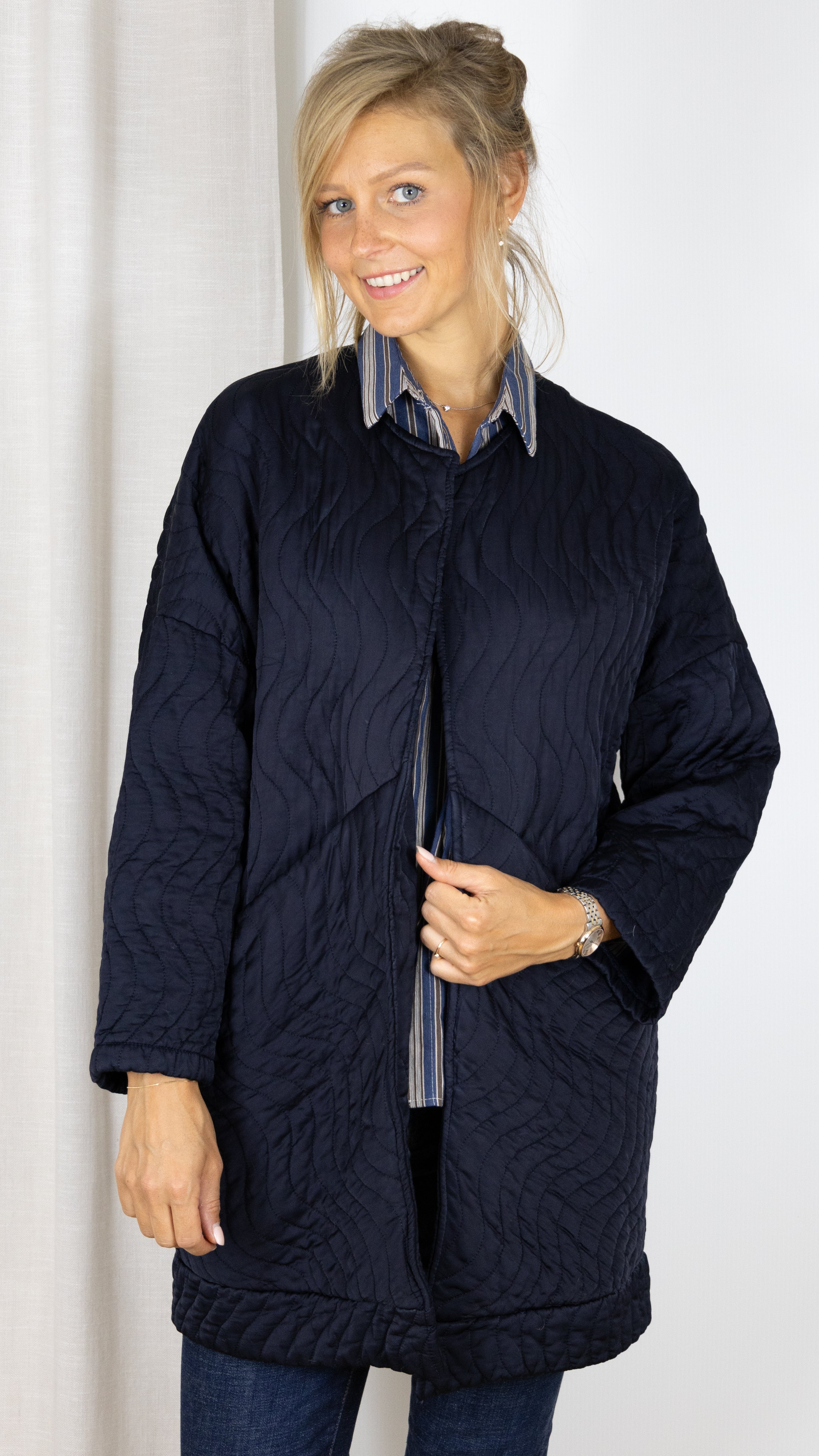 VESTE MILONGUE KIMONO MARINE POHEME PARIS 7288