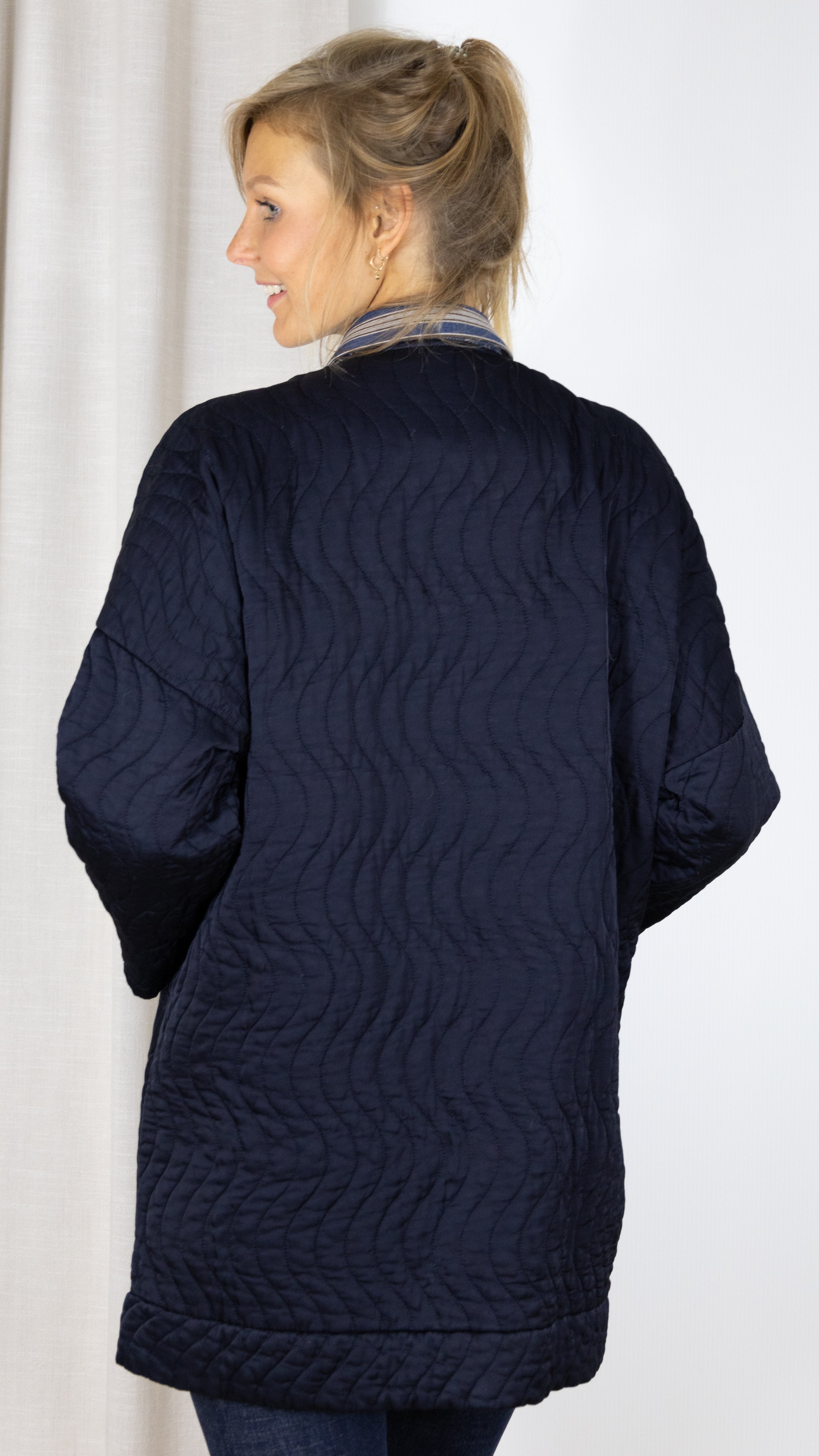 VESTE MILONGUE KIMONO MARINE POHEME PARIS 7288