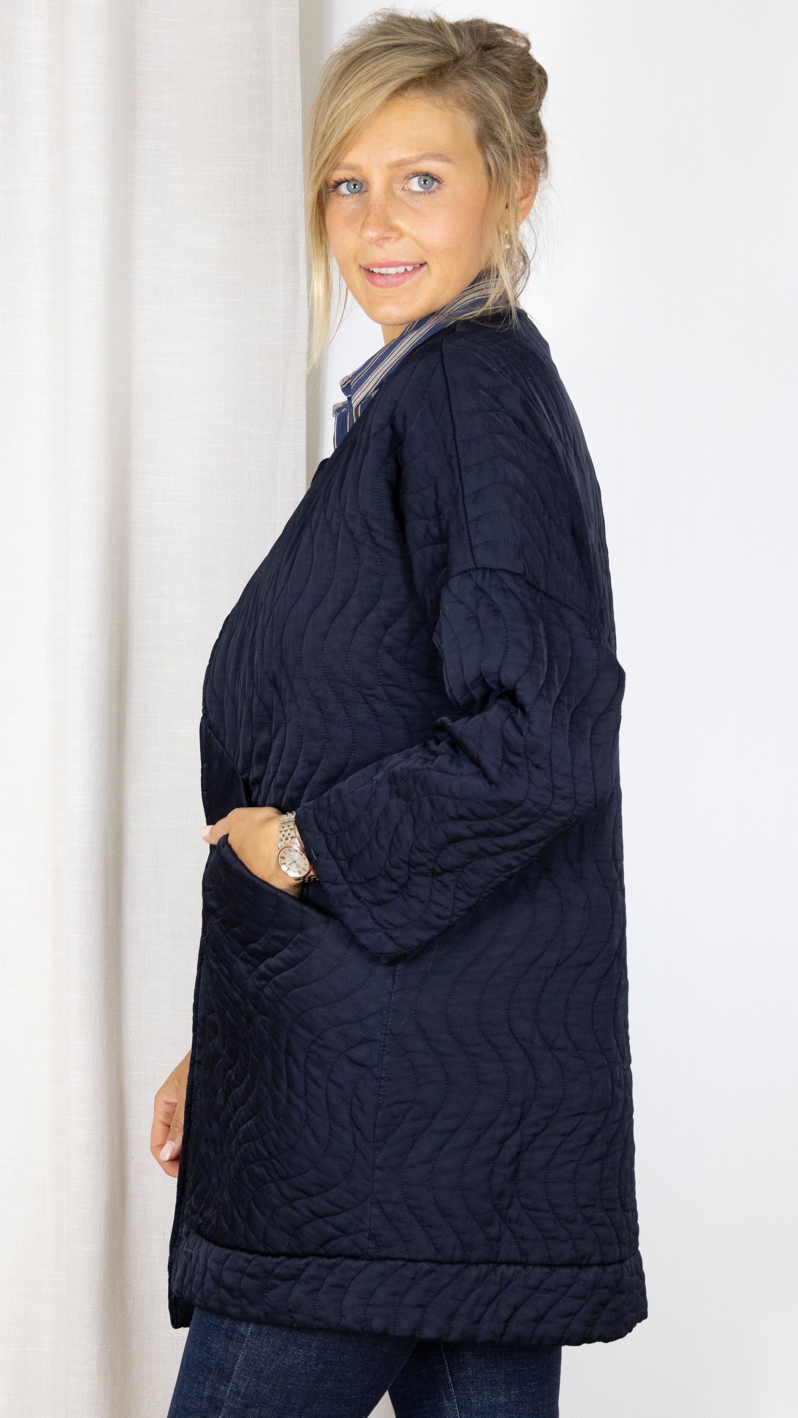 VESTE MILONGUE KIMONO MARINE POHEME PARIS 7288
