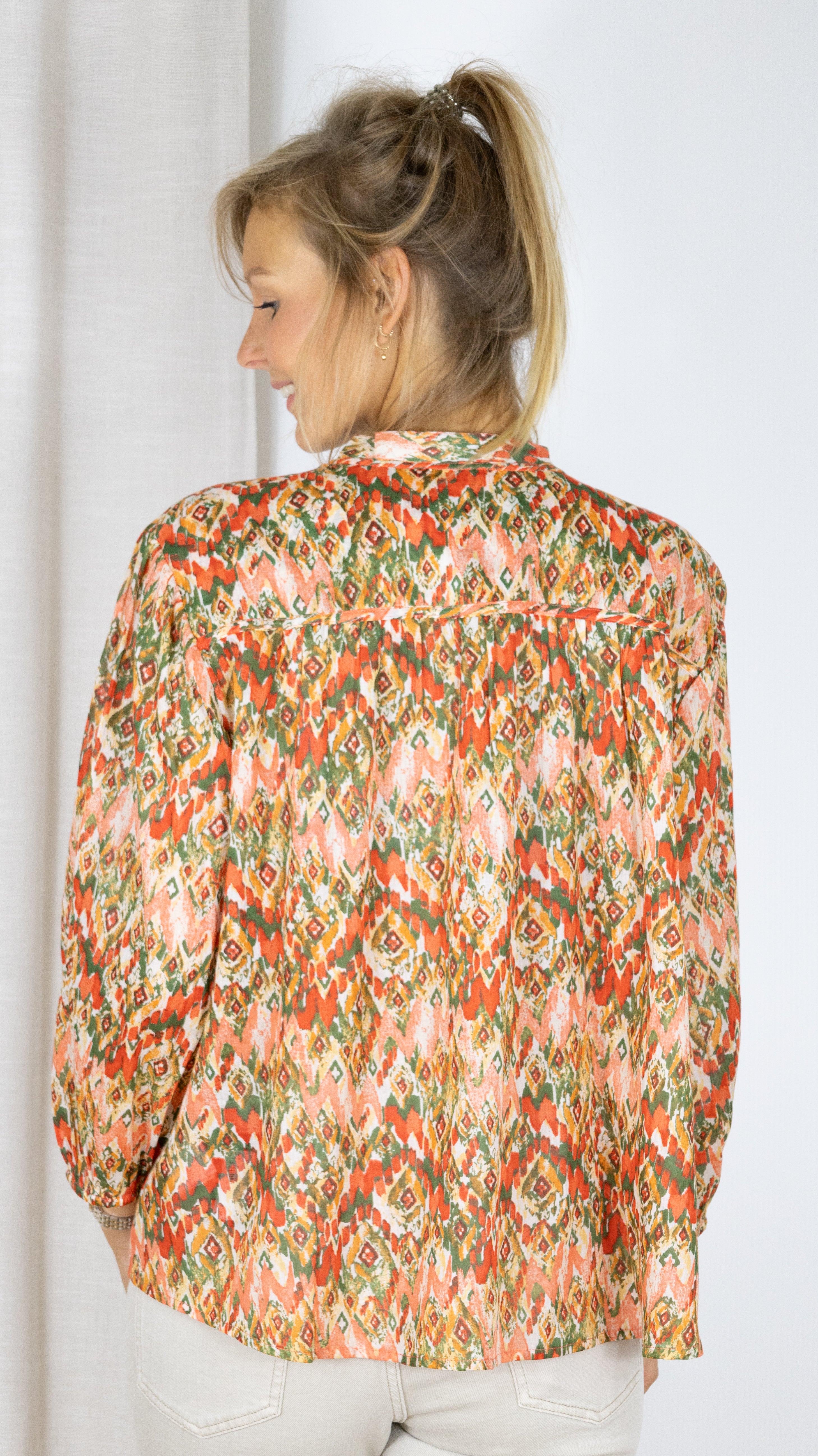 BLOUSE IMPRIMEE LUKAP 64903 ROUGE CLAIR