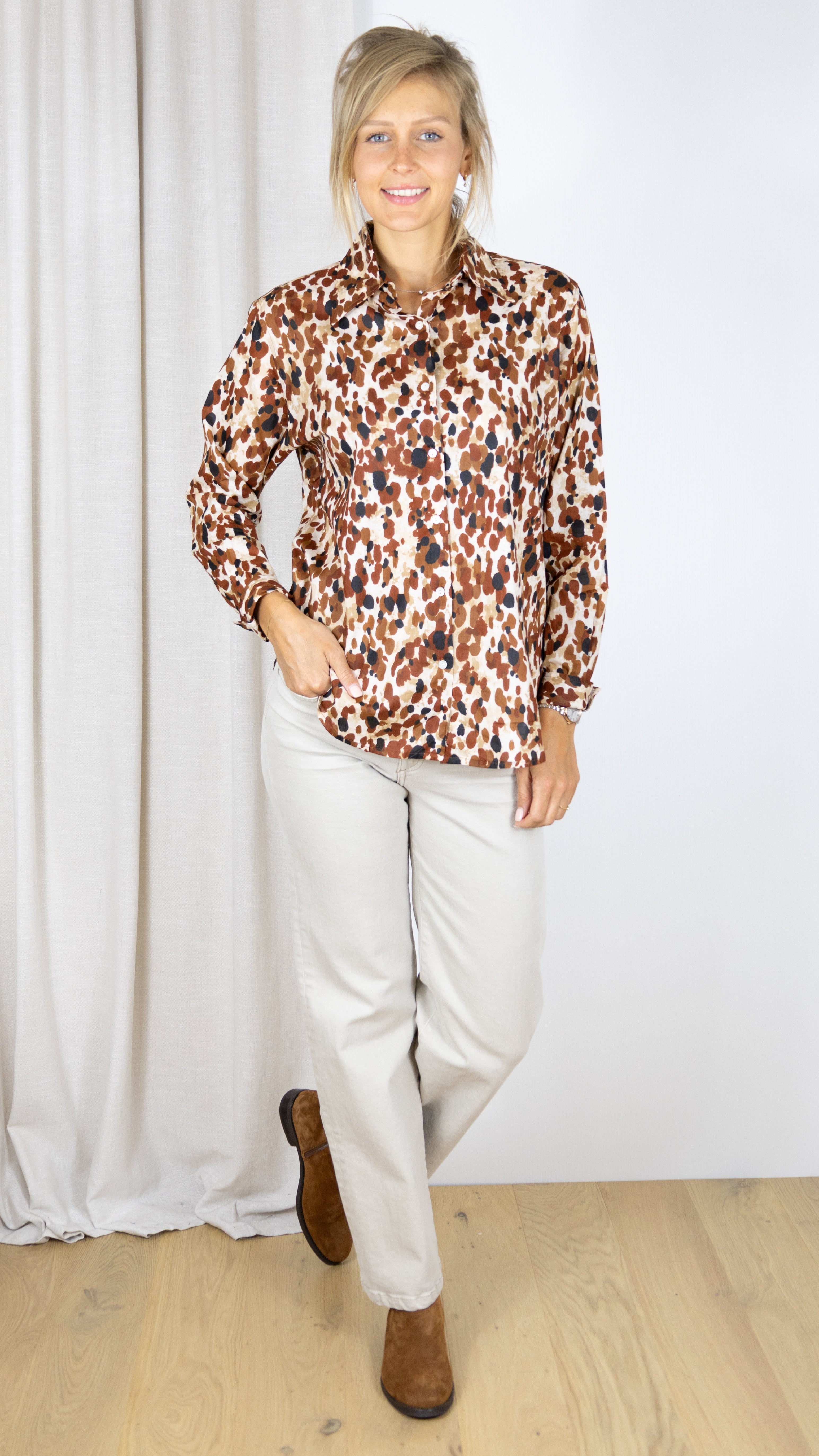CHEMISE IMPRIMEE 65455 C55 LUKAP 0750 MARRON FONCE