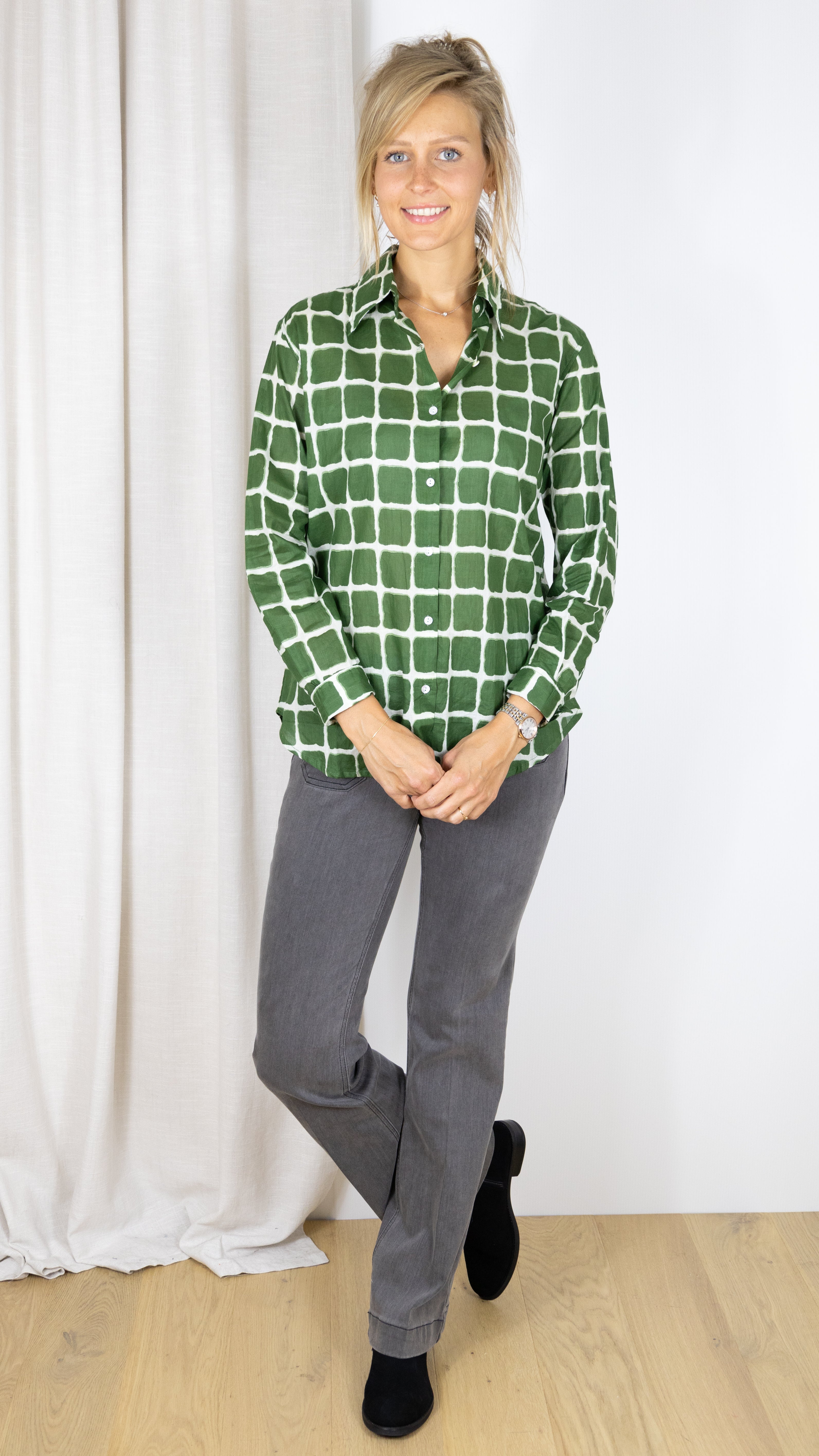 CHEMISE IMPRIMEE 65455 C55 LUKAP 0854 VERT FONCE