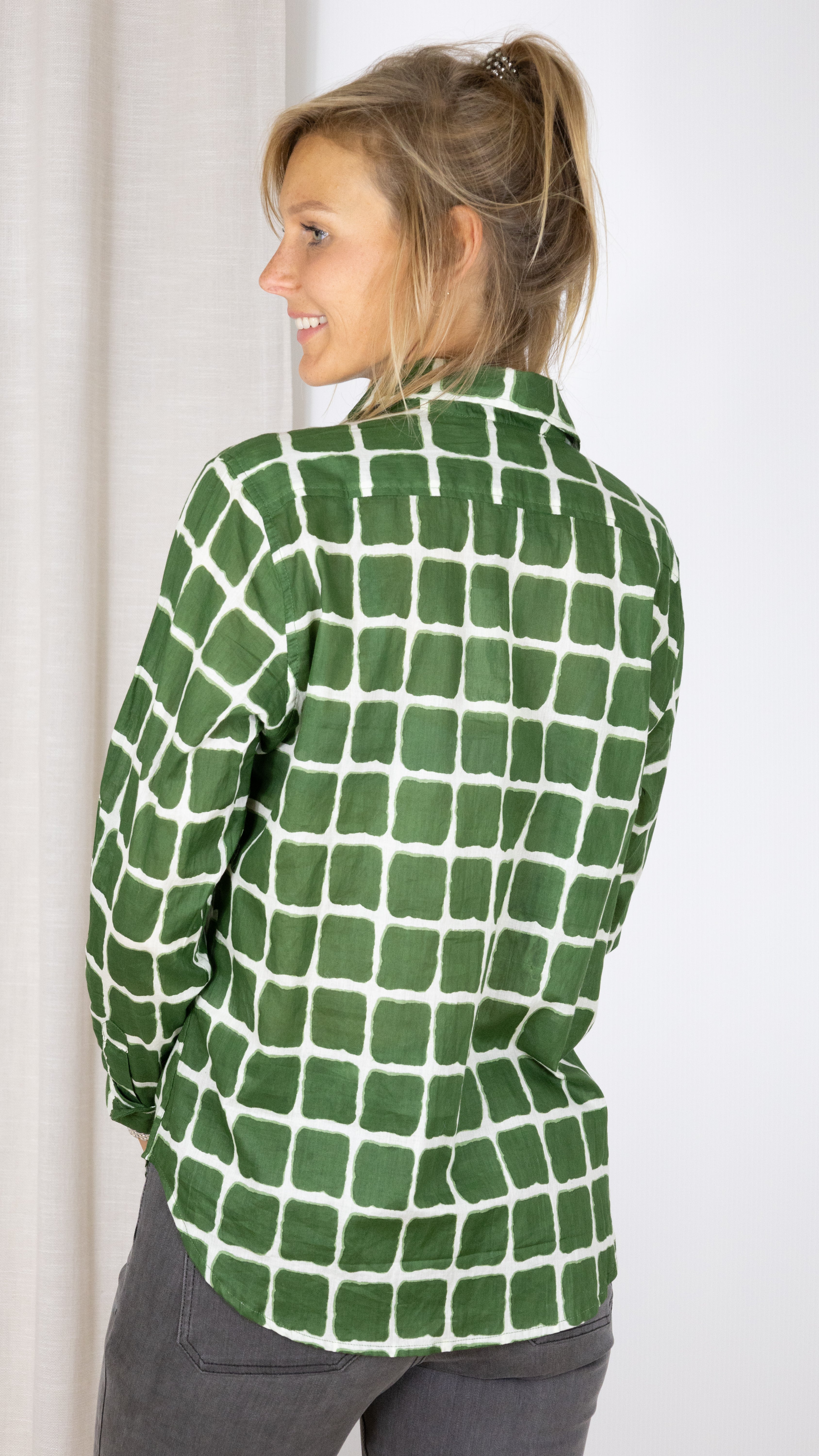CHEMISE IMPRIMEE 65455 C55 LUKAP 0854 VERT FONCE