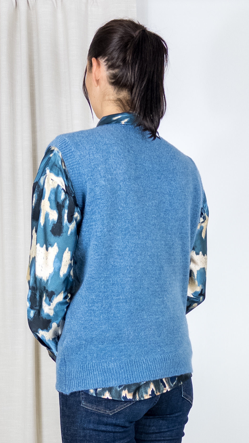 PULL RAS DE COU SANS MANCHES MAELYS 7120 JEANS