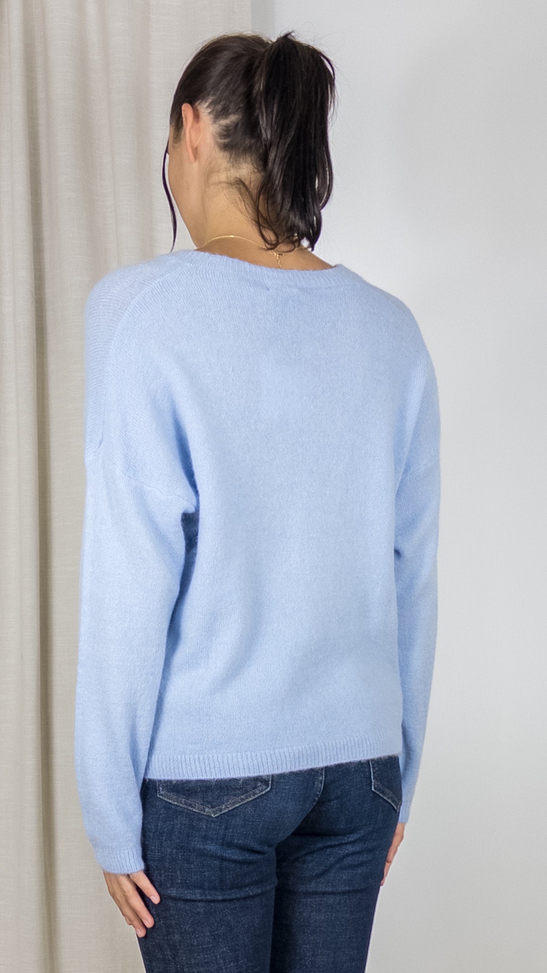 PULL COL V LA MAILLE PARISIENNE 7236 CIEL