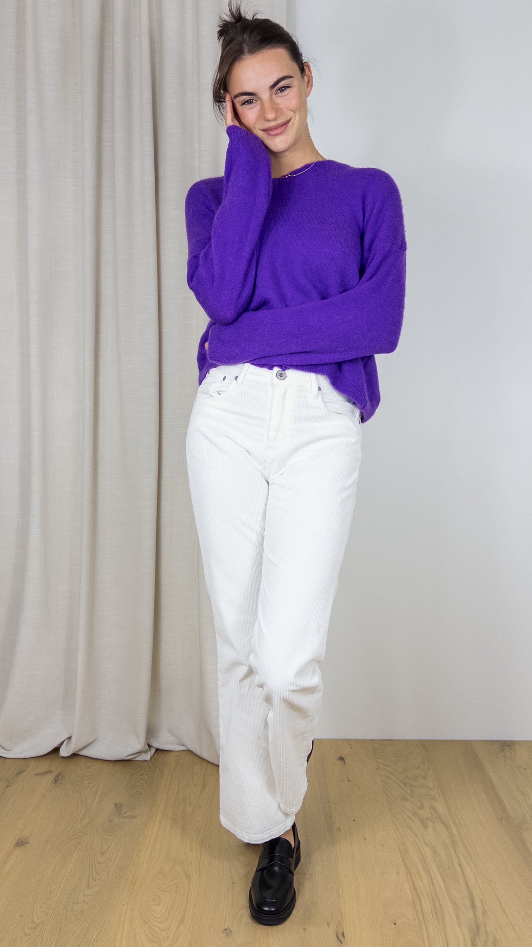 PULL COL V LA MAILLE PARISIENNE 7236 VIOLET