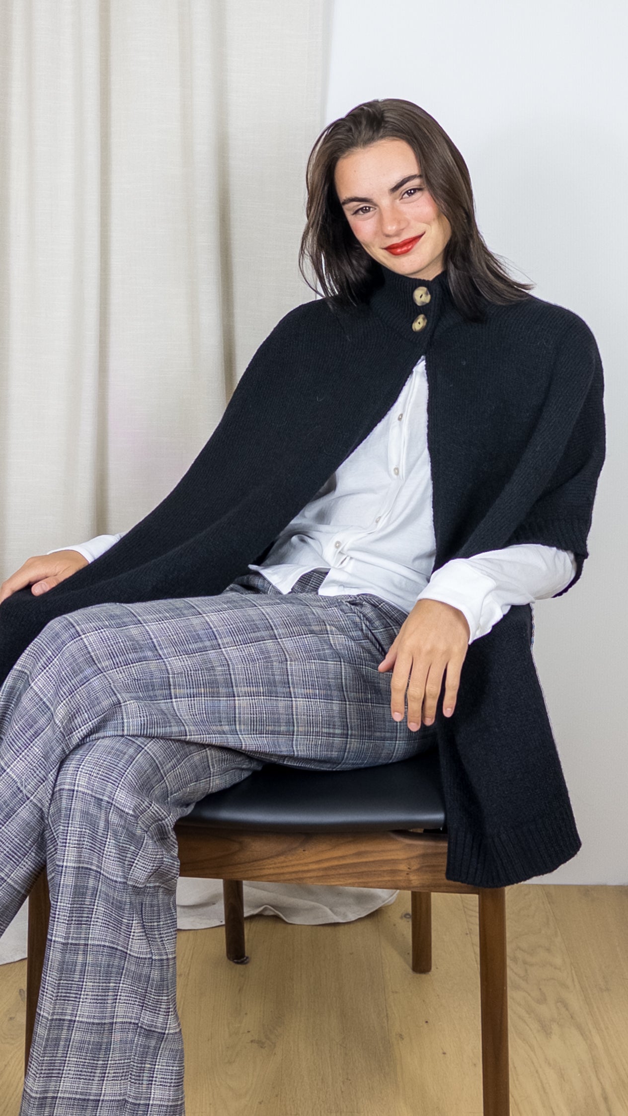 PONCHO OUVERT VILMA ANGE NOIR