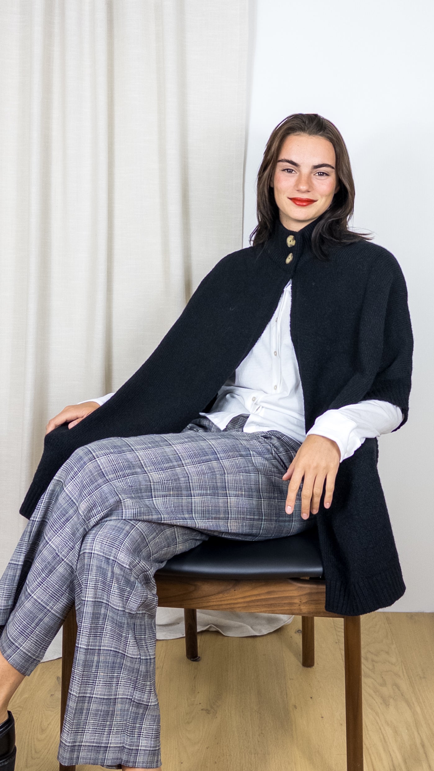 PONCHO OUVERT VILMA ANGE NOIR