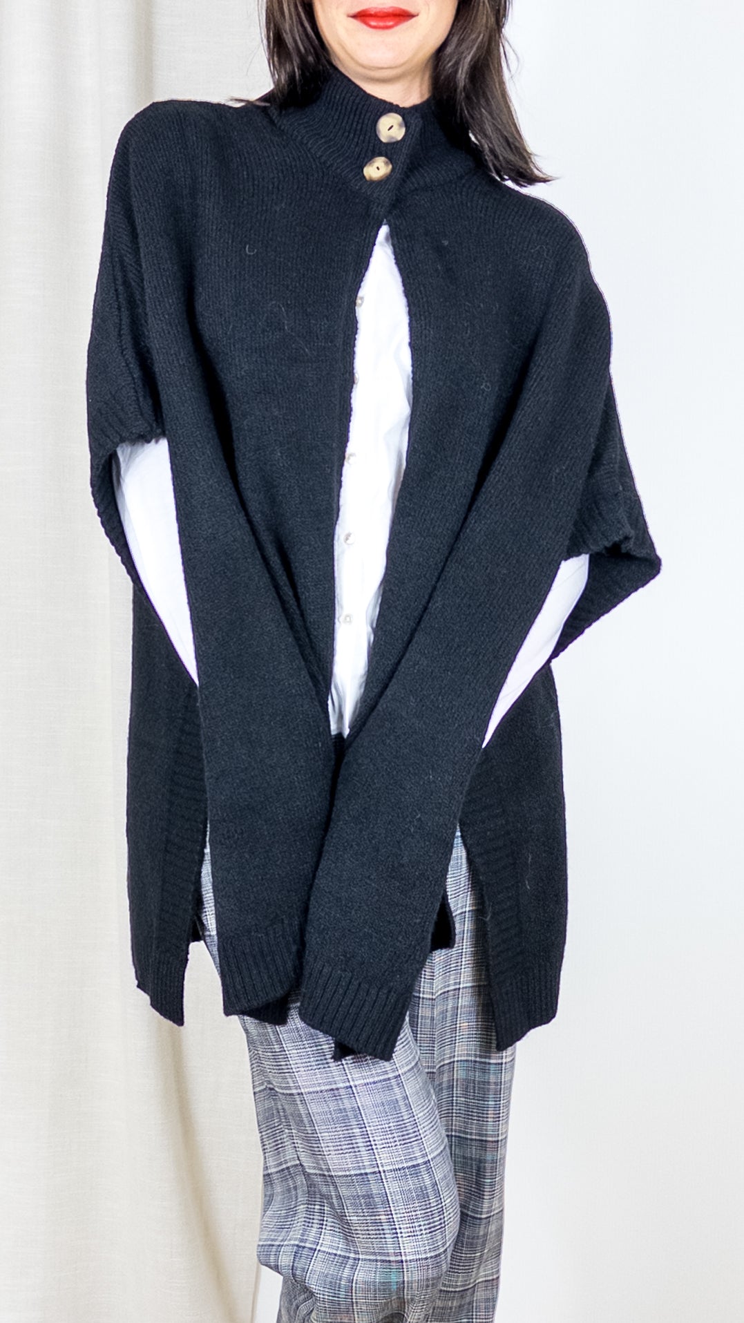 PONCHO OUVERT VILMA ANGE NOIR