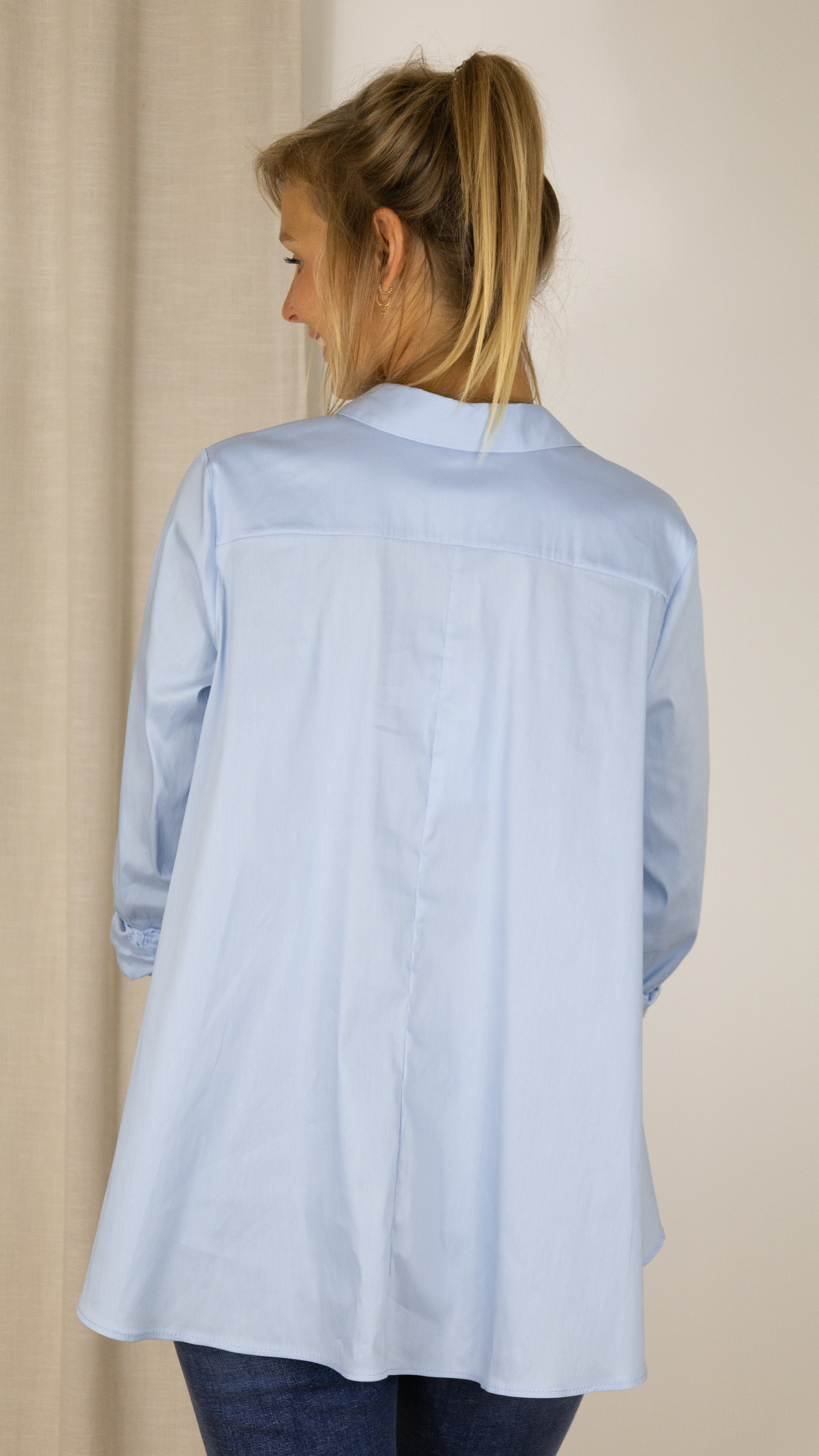CHEMISE AMPLE EN COTON IMPERIALE 1507 SKY