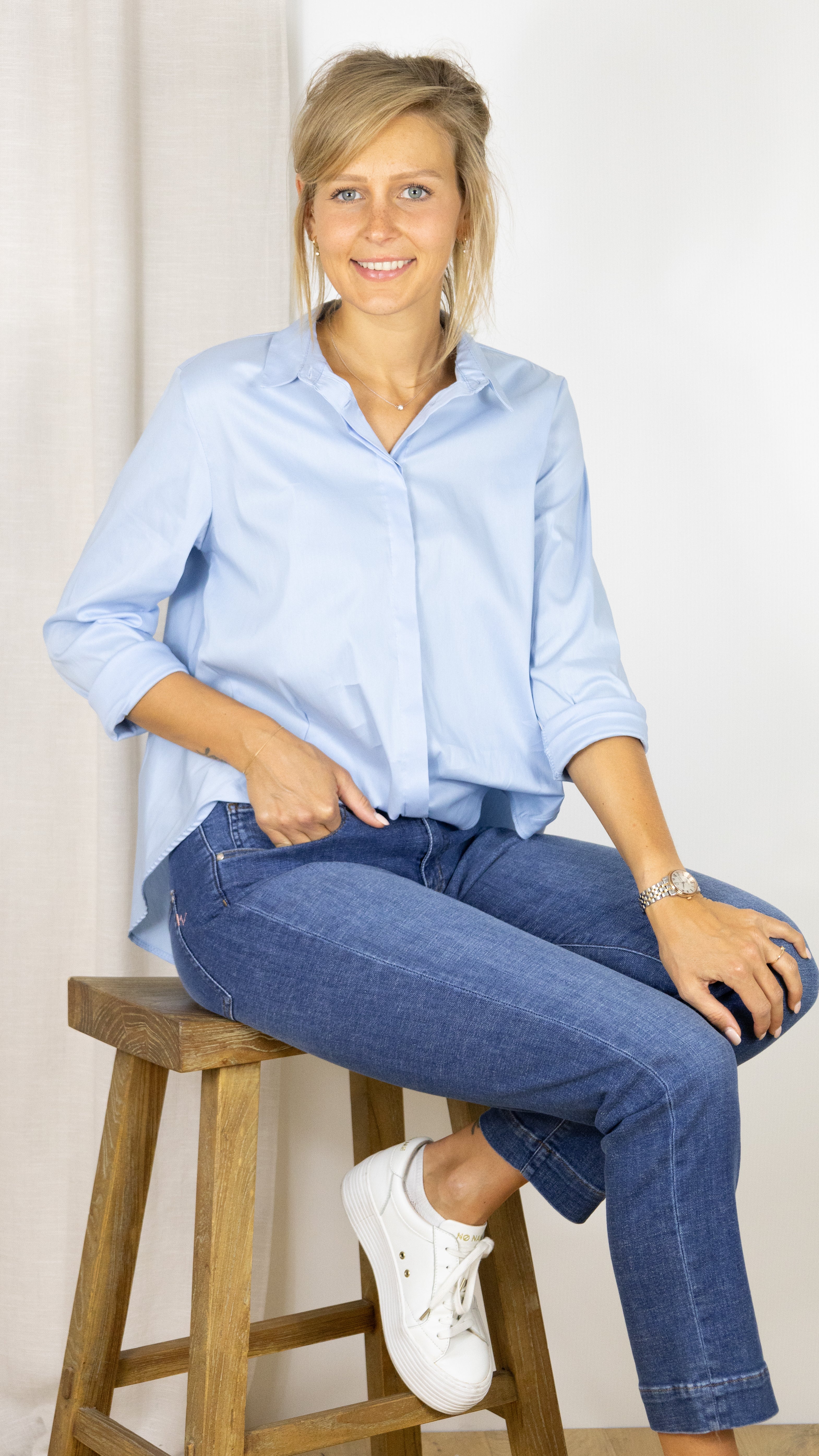CHEMISE AMPLE EN COTON IMPERIALE 1507 SKY