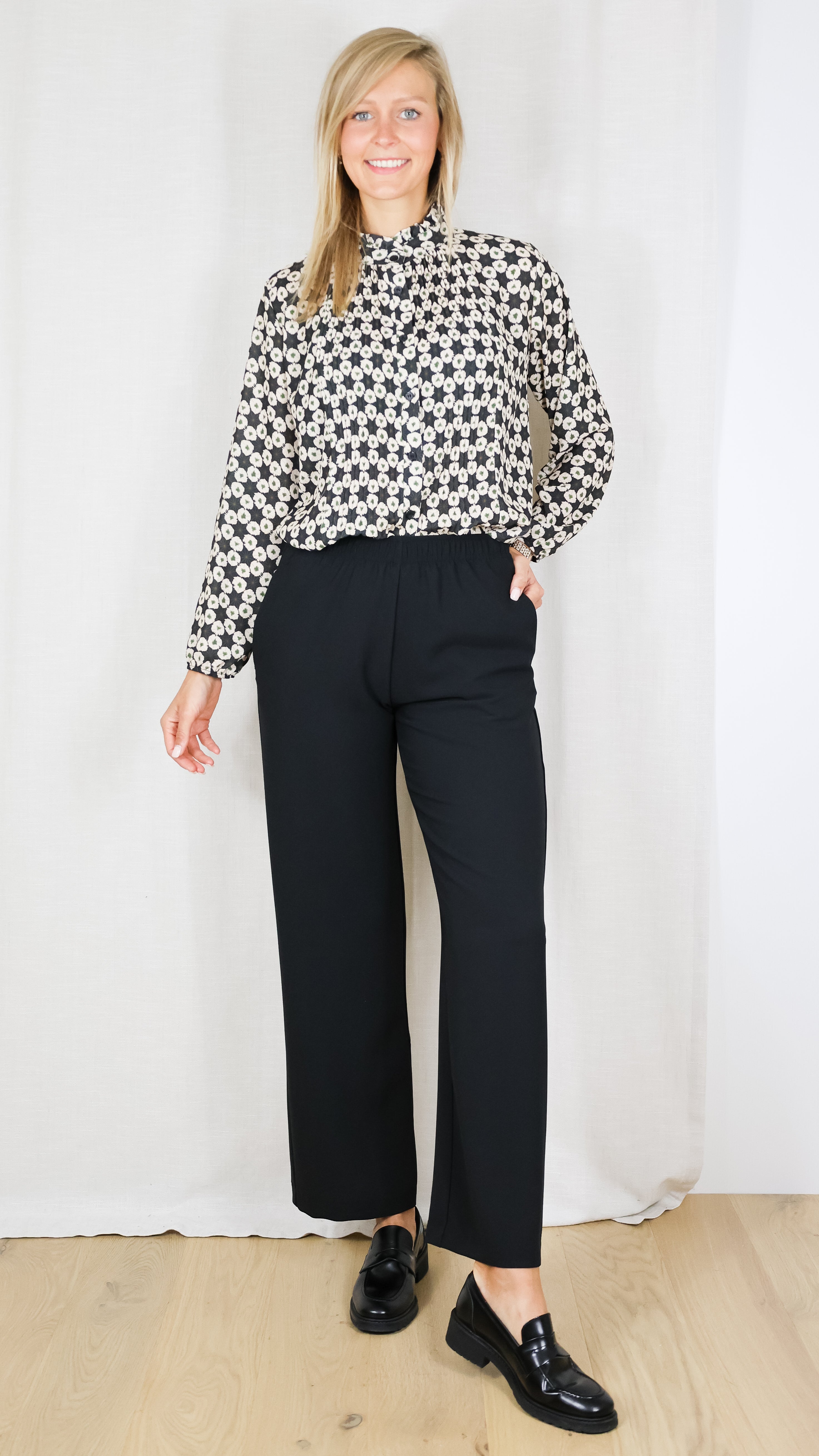 PANTALON DE VILLE DROIT FLUIDE IMPERIALE PVZ0GDF NOIR