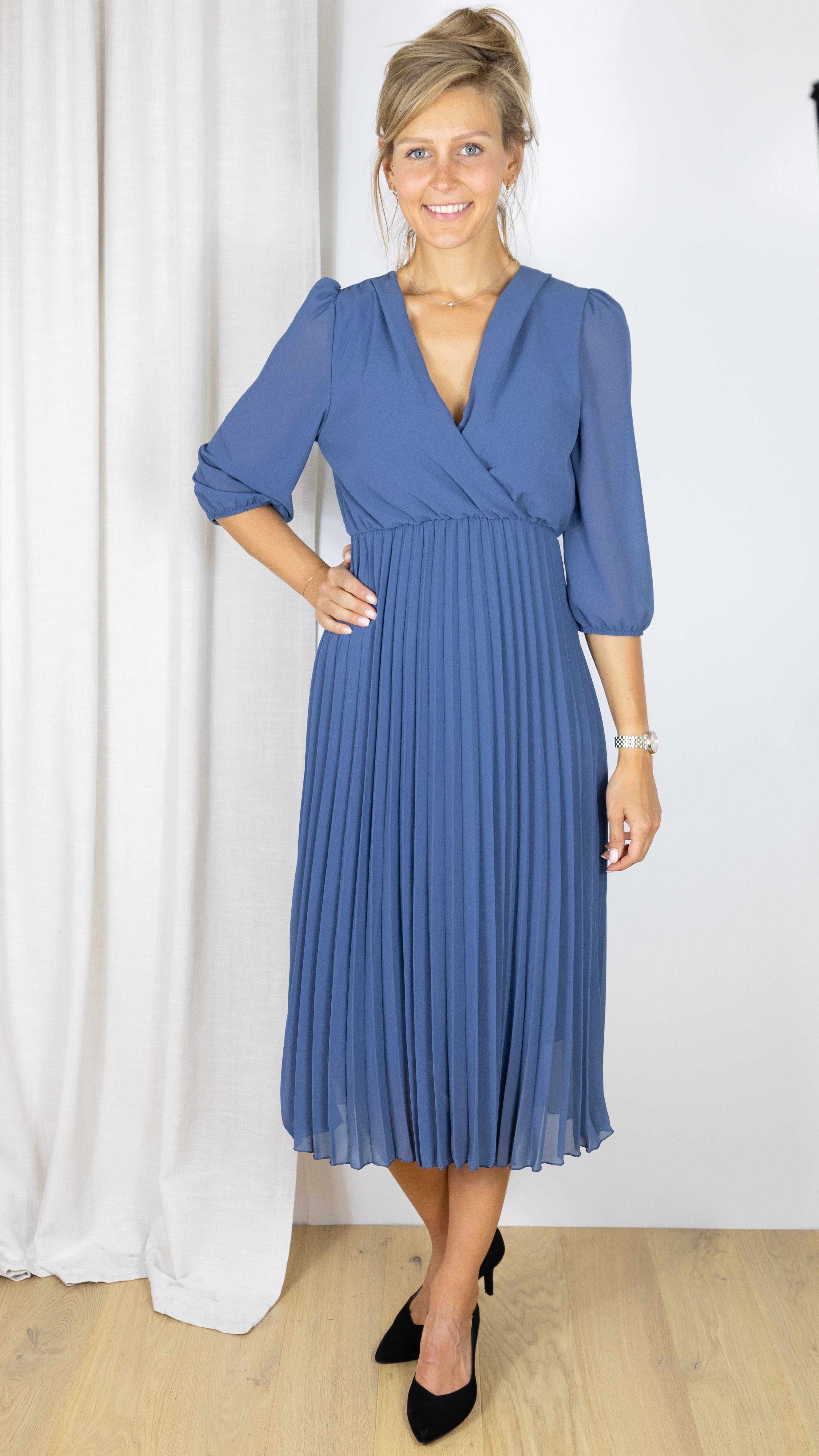 ROBE V LONGUE PLISSEE VOUS 5810 JEANS
