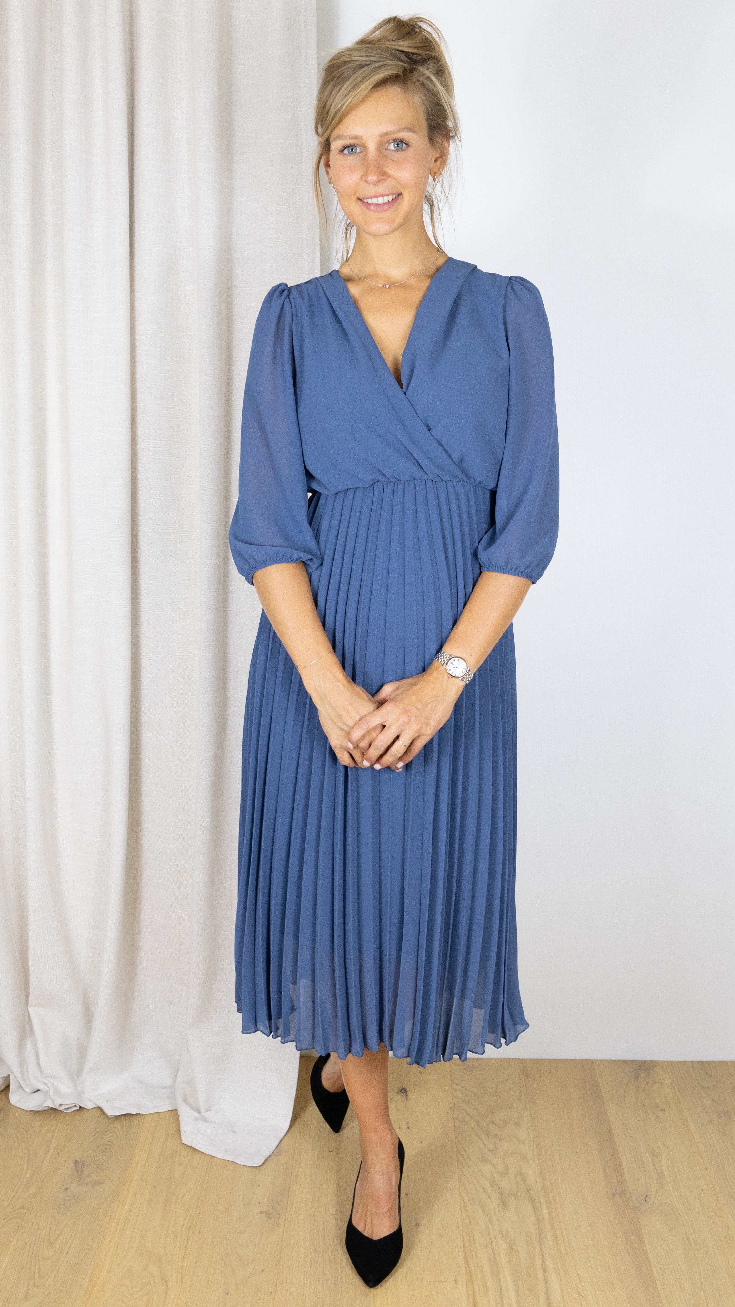 ROBE V LONGUE PLISSEE VOUS 5810 JEANS