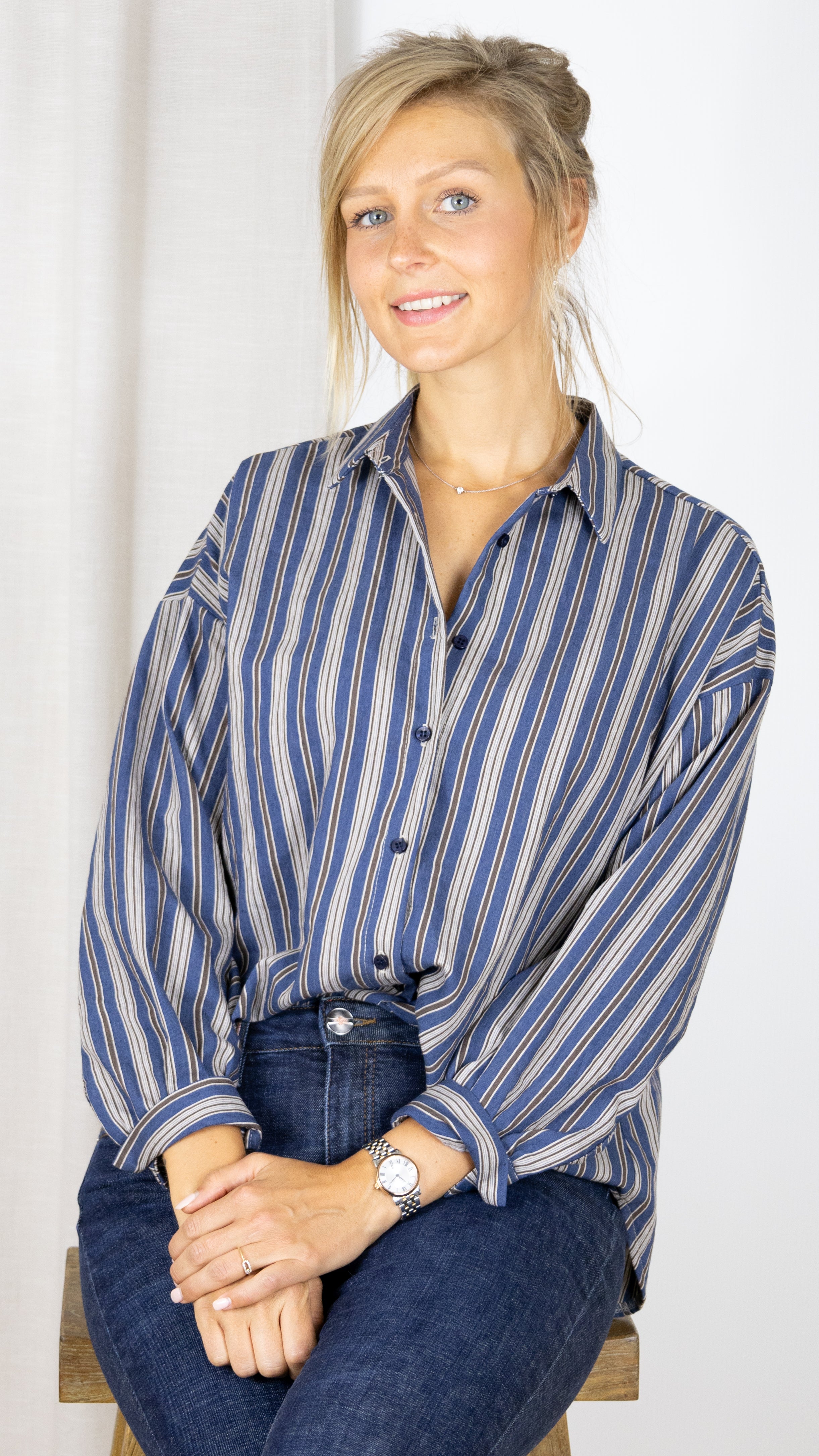 CHEMISE RAYEE STUDIO PARISIEN 6161 BLEU