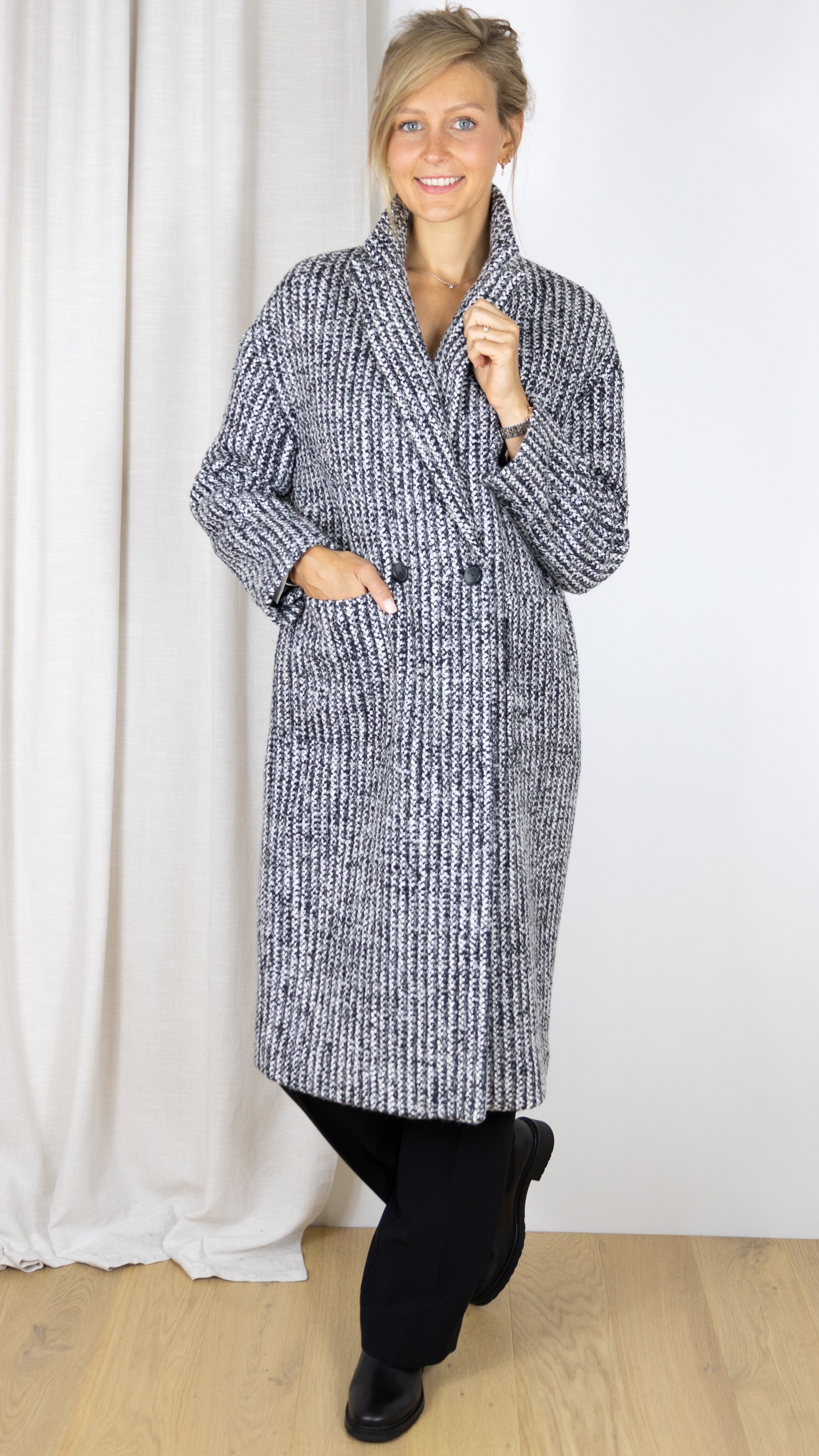 MANTEAU LONG MOUCHETE BASH TAKU ANTHRACITE