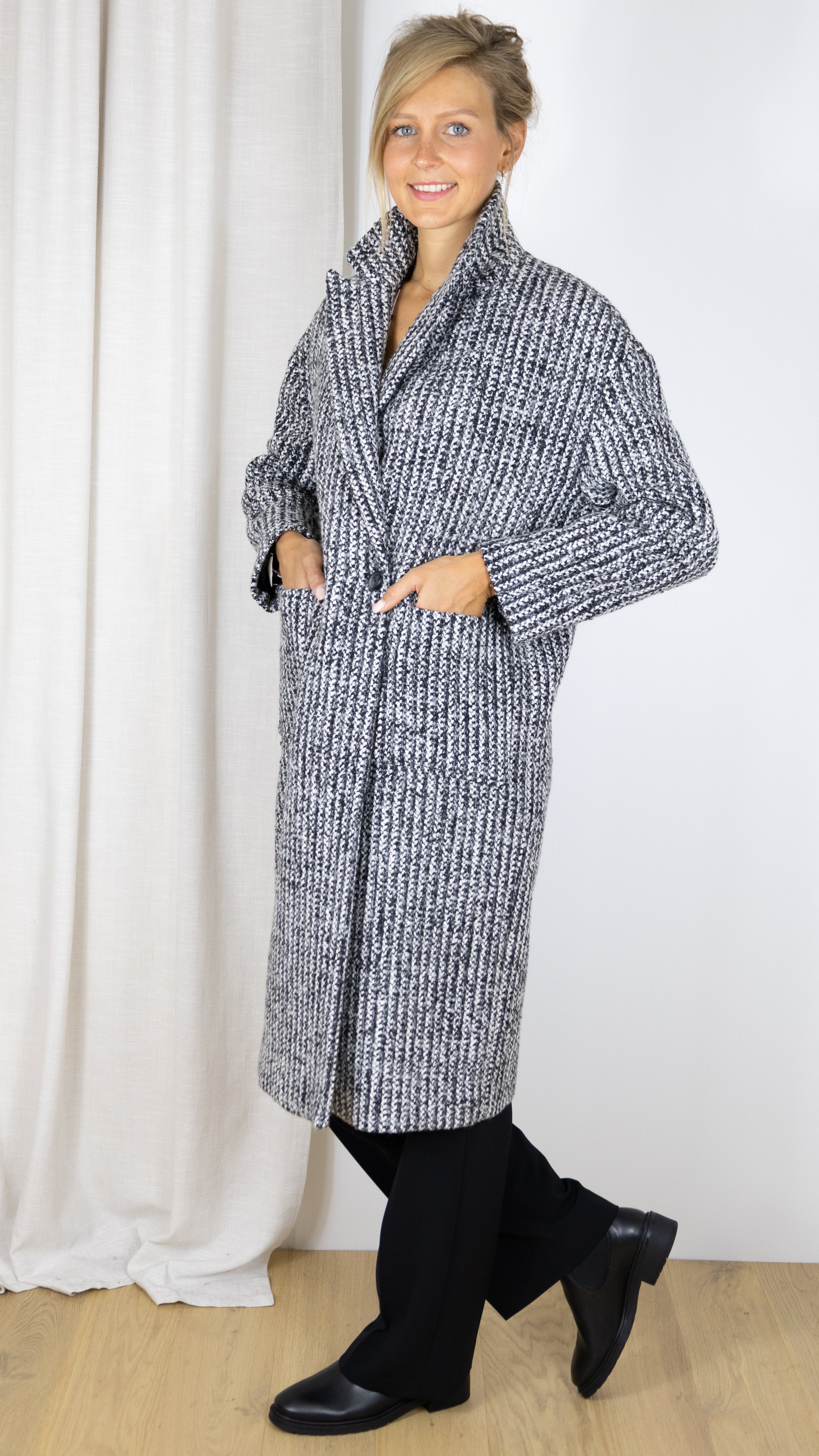 MANTEAU LONG MOUCHETE BASH TAKU ANTHRACITE