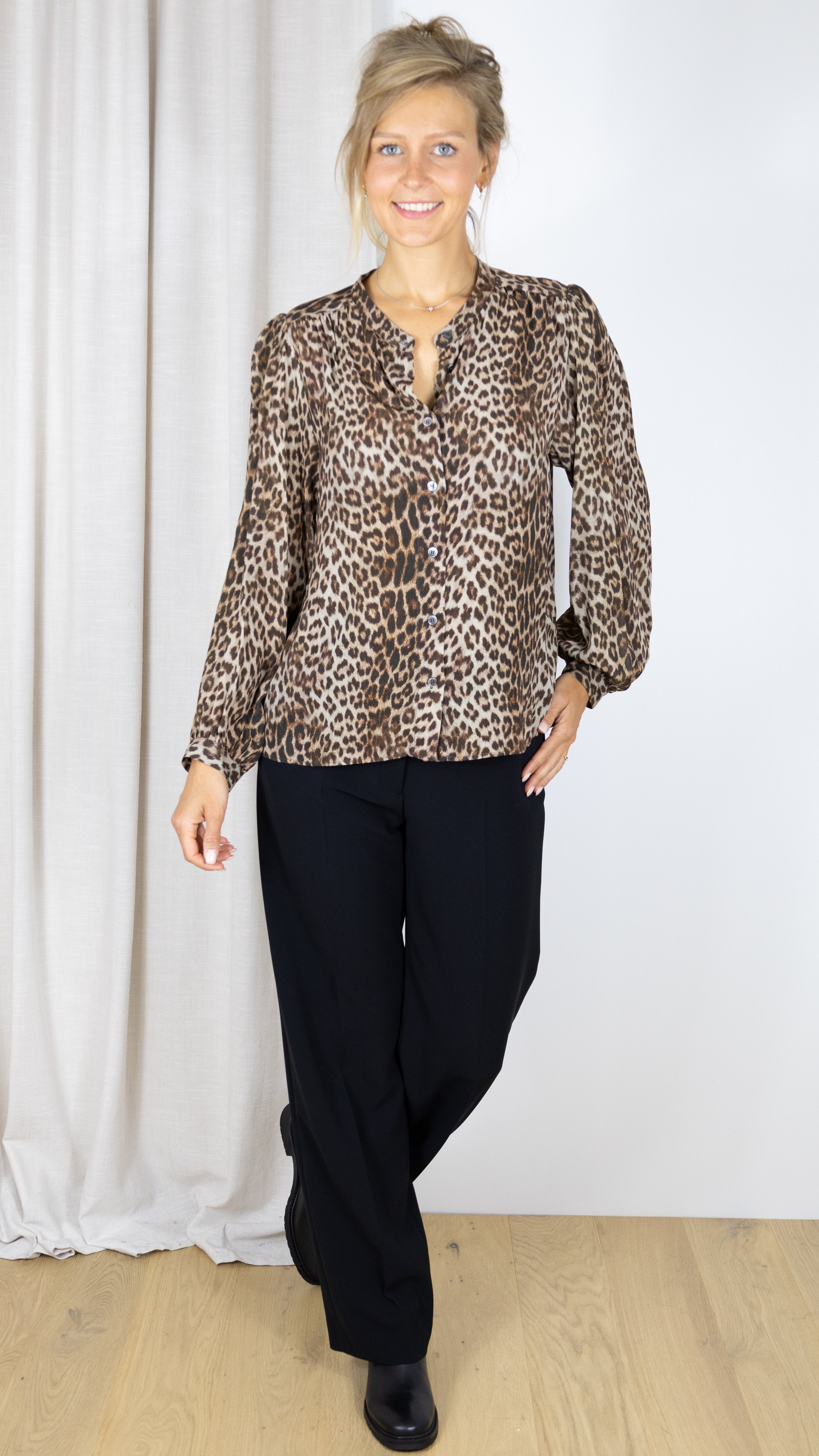 BLOUSE IMPIRMEE LEOPARD GERARD DAREL NARIN CAMEL