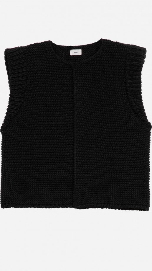 CARDIGAN SANS MANCHES ANGE LEGRINGOU NOIR
