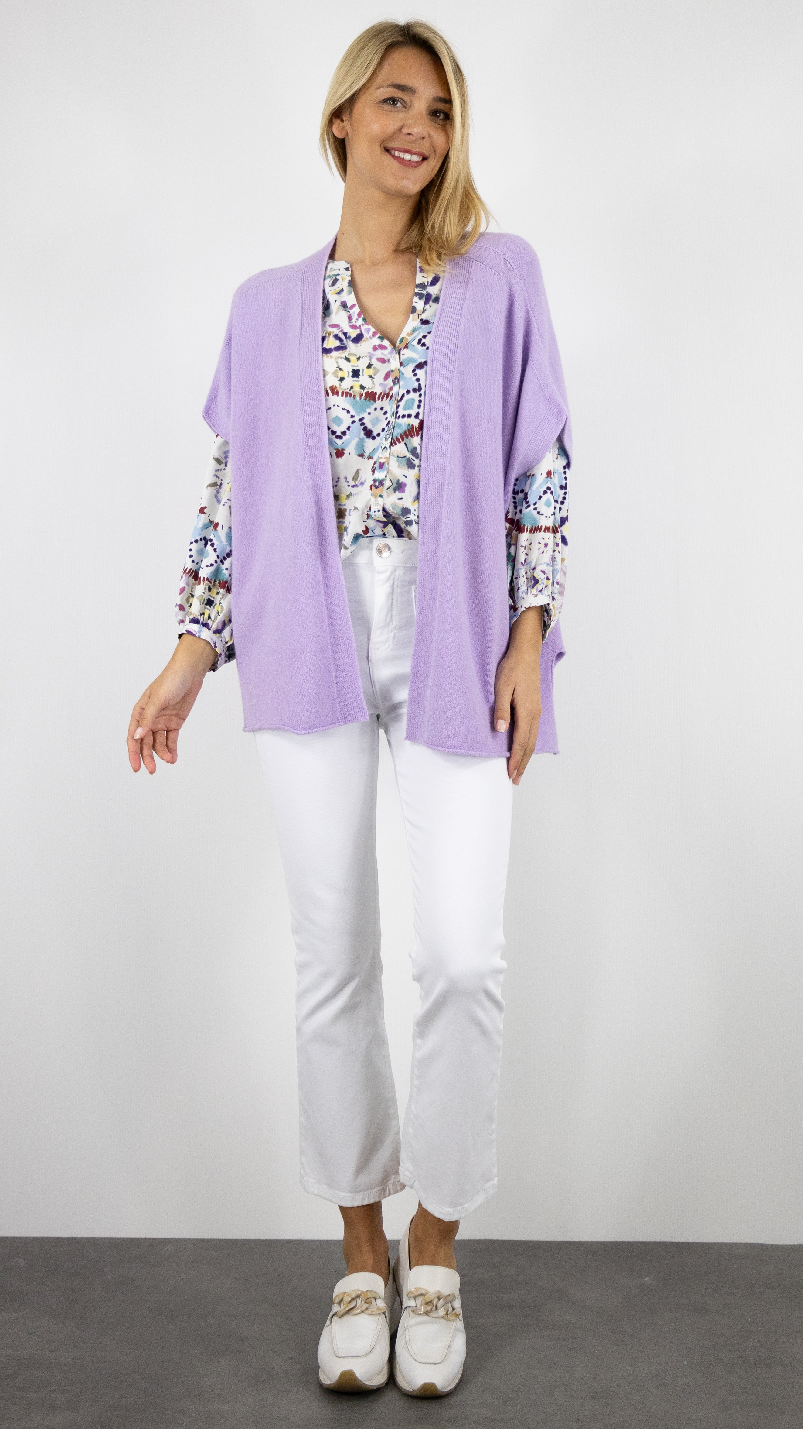 GILET AMPLE MANCHES COURTES ALEXANDRE LAURENT Z8888#color_parme