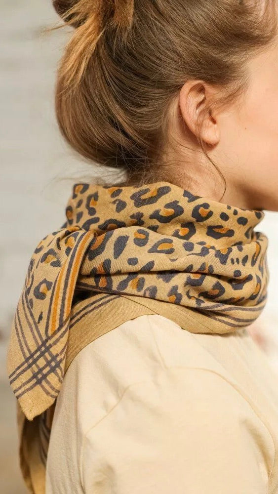 FOULARD IMPRIME COTON BËLLEMME LEOPARD