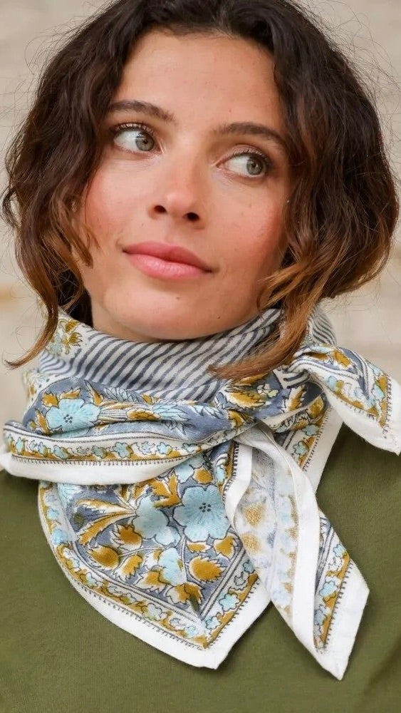 FOULARD IMPRIME EN COTON BALKAN BELLEMME#color_ORAGE