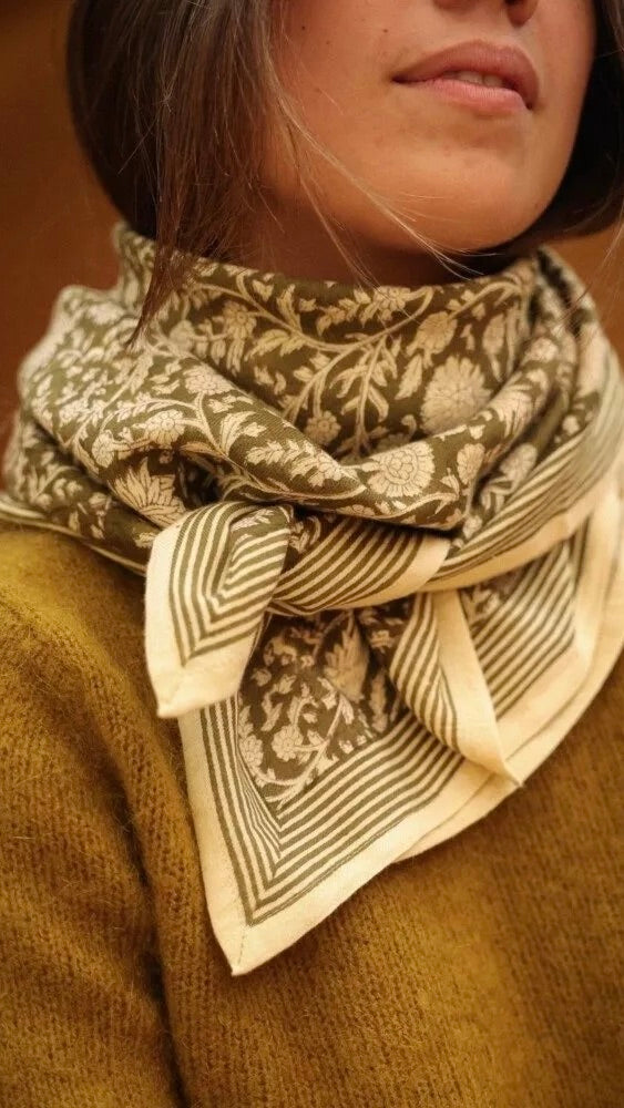 ECHARPE IMPRIME ANJALI BELLEMME KAKI#color_kaki