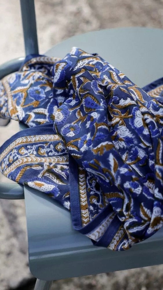 FOULARD IMPRIME EN COTON JAYA BELLEMME#color_MARINE