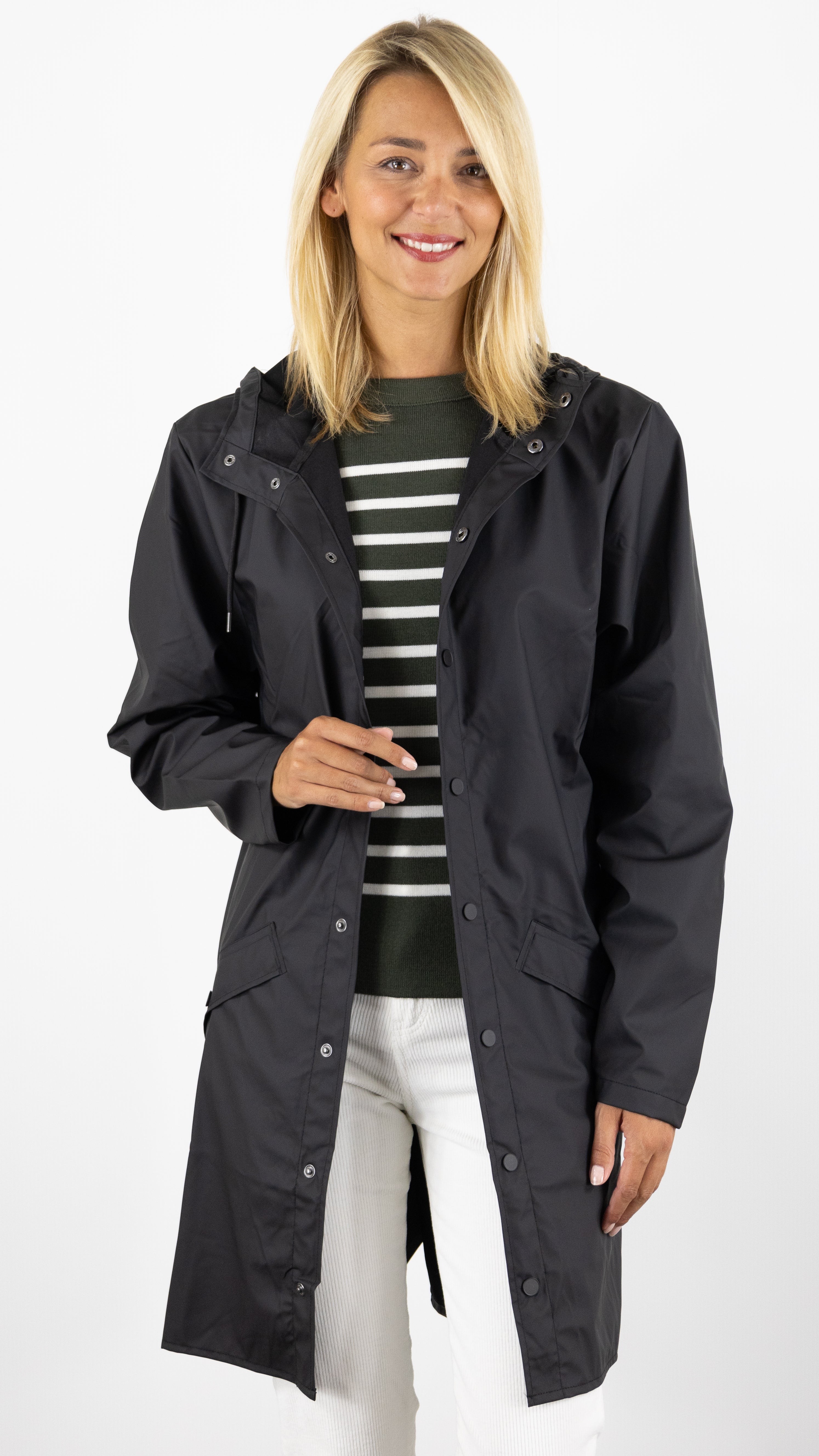 PARKA LONGUE JACKET 12020 RAINS#COLOR_NOIR