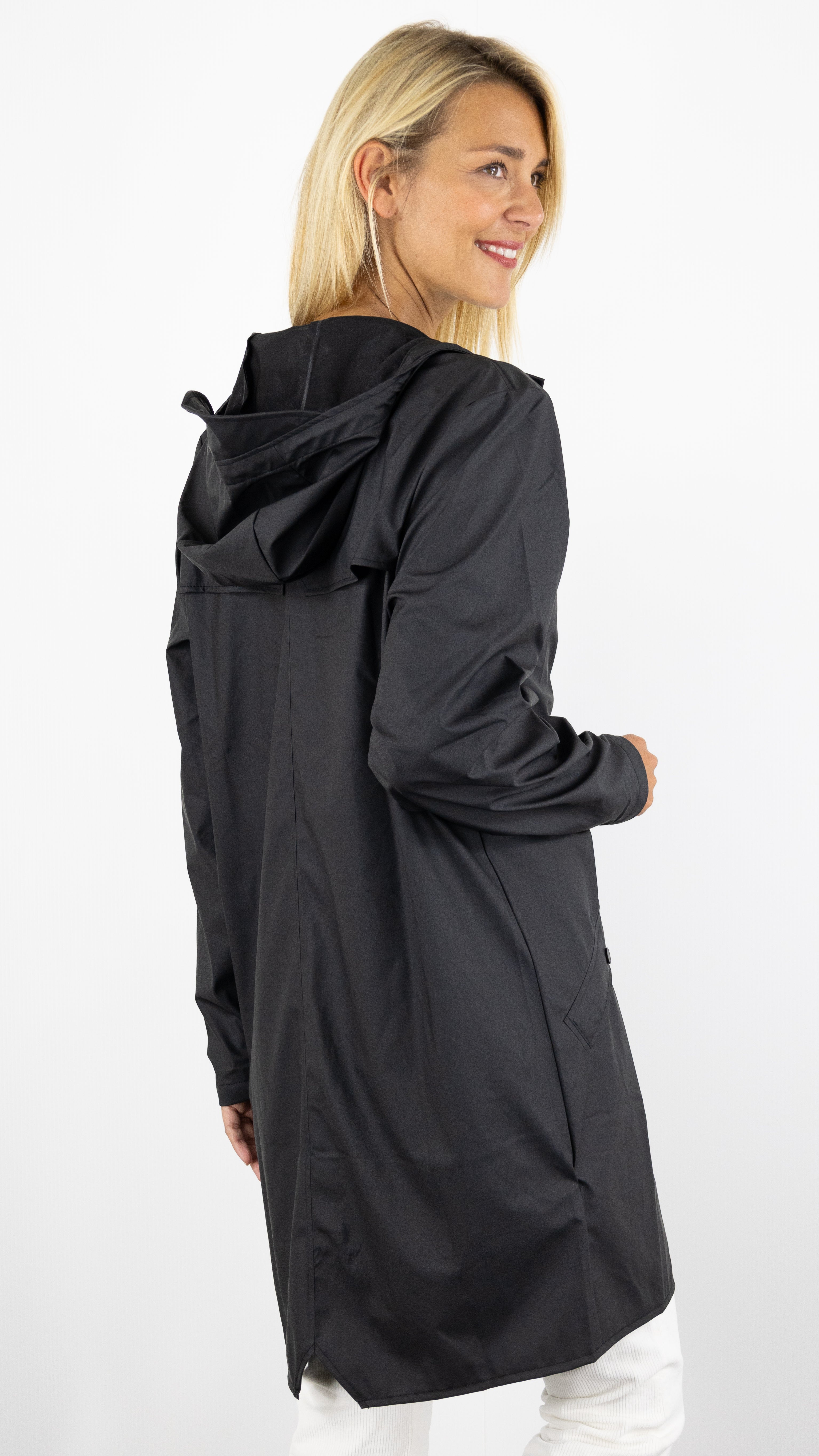 PARKA LONGUE JACKET 12020 RAINS#COLOR_NOIR