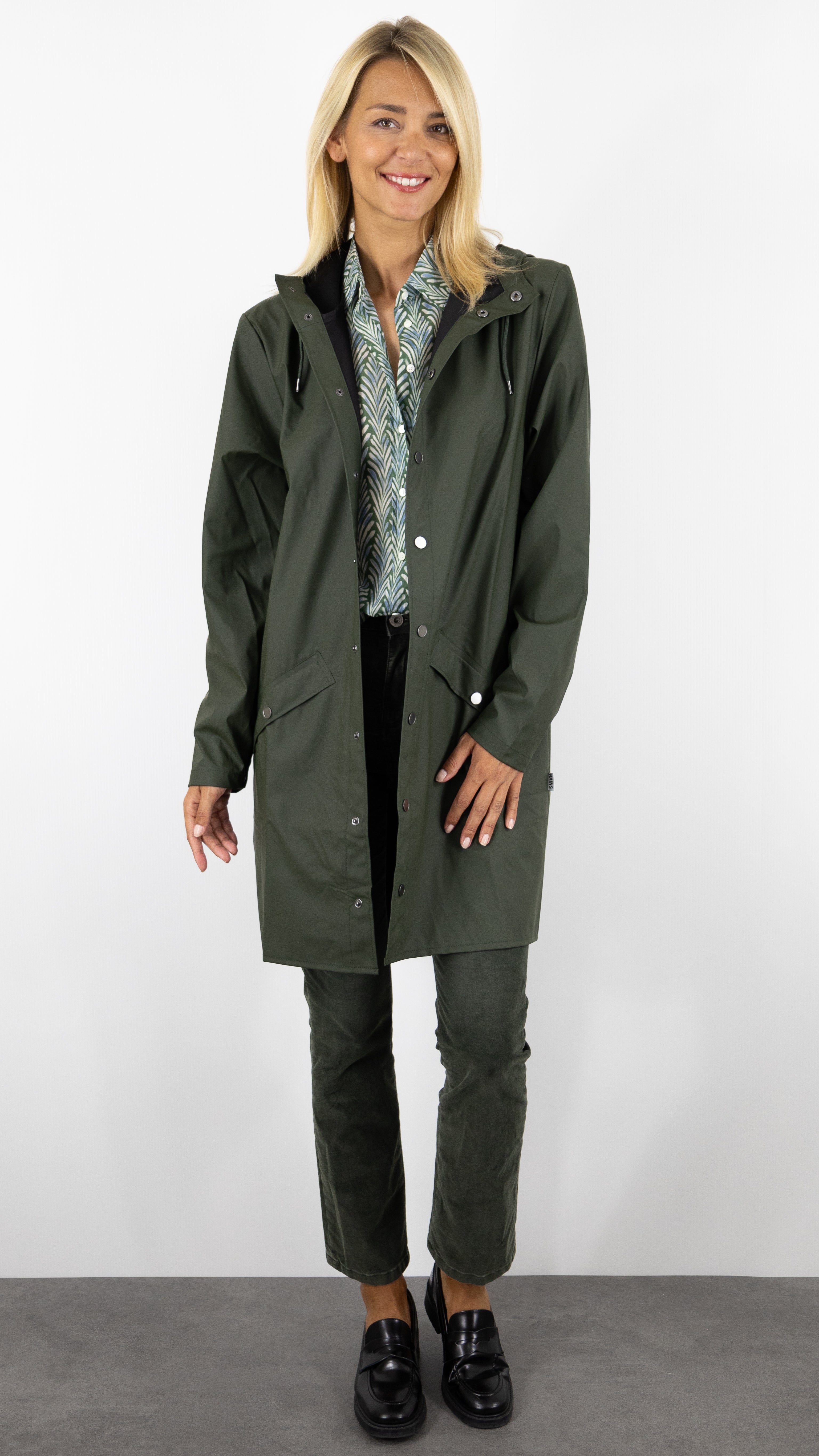 PARKA LONGUE JACKET 12020 RAINS#COLOR_SWAMP/KAKI