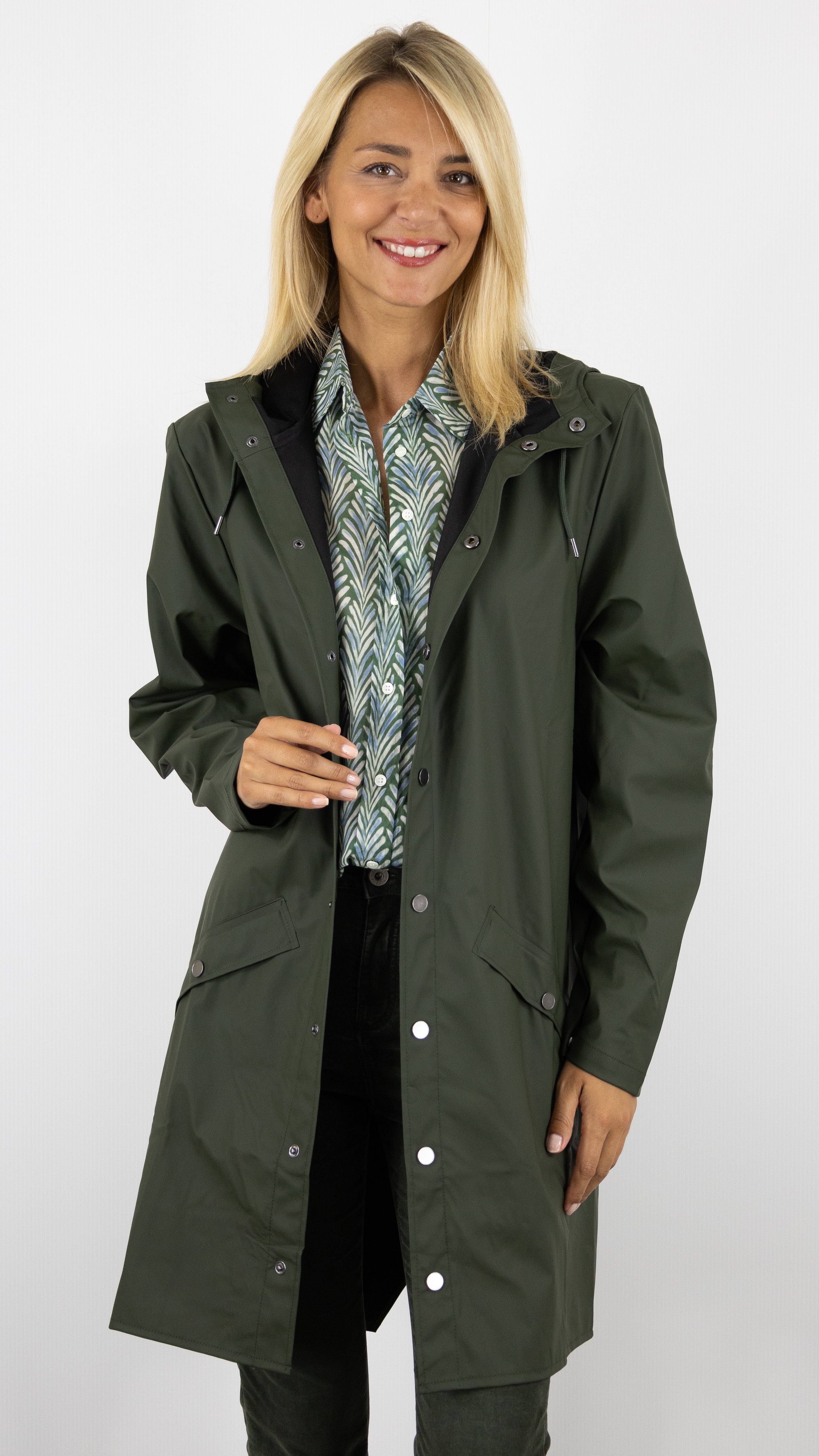 PARKA LONGUE JACKET 12020 RAINS#COLOR_SWAMP/KAKI