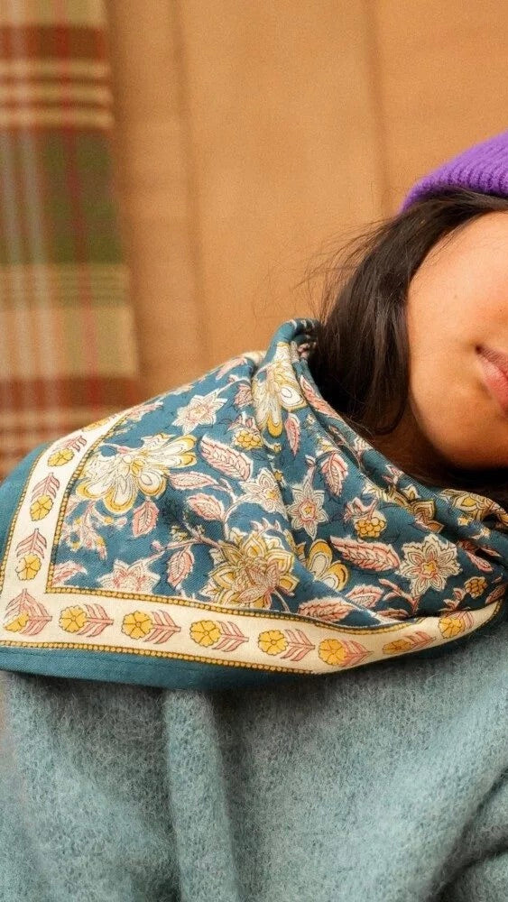 FOULARD IMPRIME EN COTON BËLLEMME MANON#COLOR_ENCRE