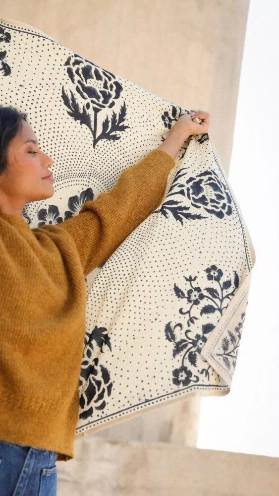 FOULARD IMPRIMÉ EN COTON BËLLEMME HINDI#COLOR_BANDANA ECRU