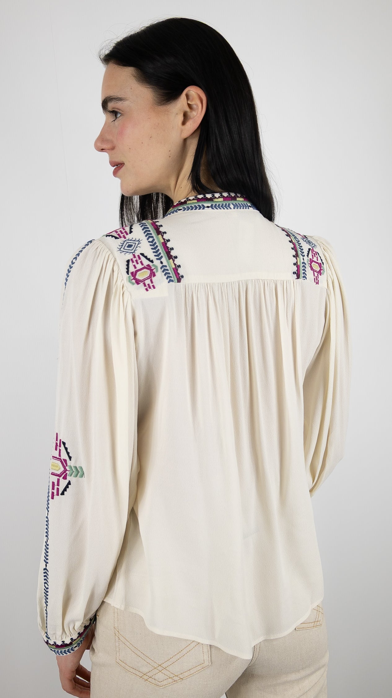 BLOUSE AMPLE BRODEE BA&SH TILT#COLOR_ECRU