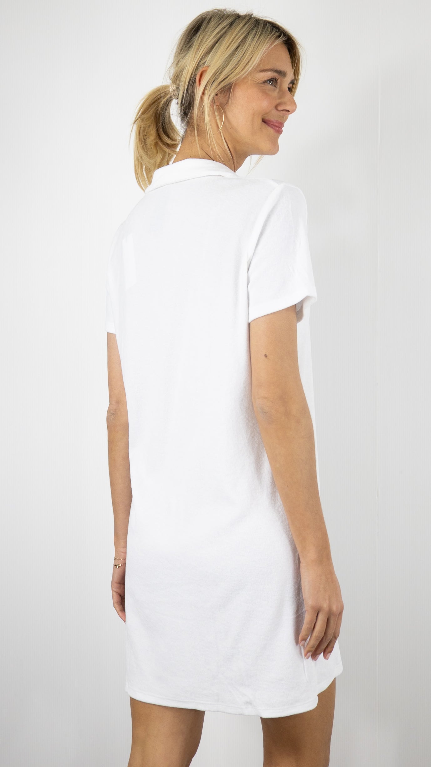 ROBE POLO EPONGE FEMME ANONYM ALBANE#COLOR_BLANC