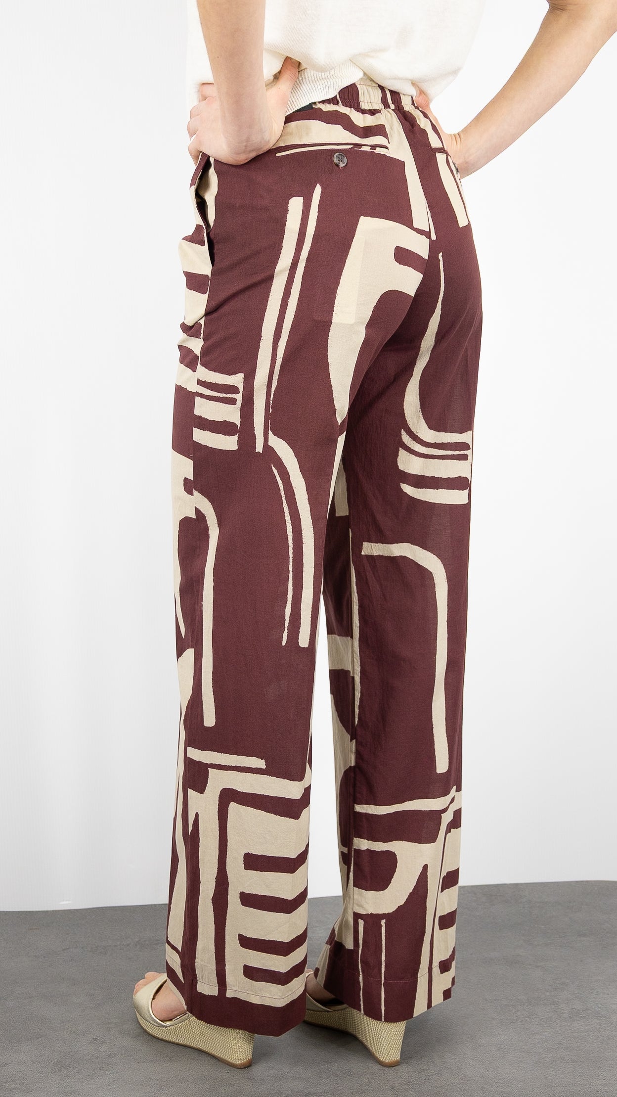 PANTALON LARGE IMPRIME MARRON HARTFORD PULAM #COLOR_01/NATURAL BROWN