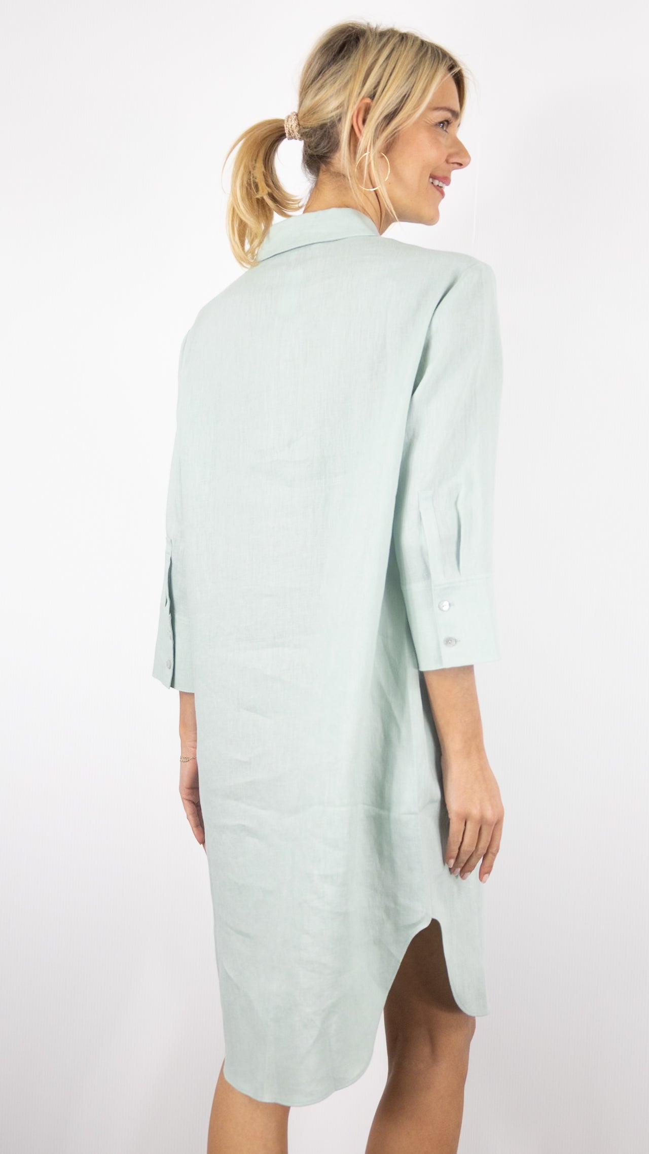 ROBE CHEMISE EN LIN POUR FEMME MINTY MENTHE ESTHEME ZH329EL