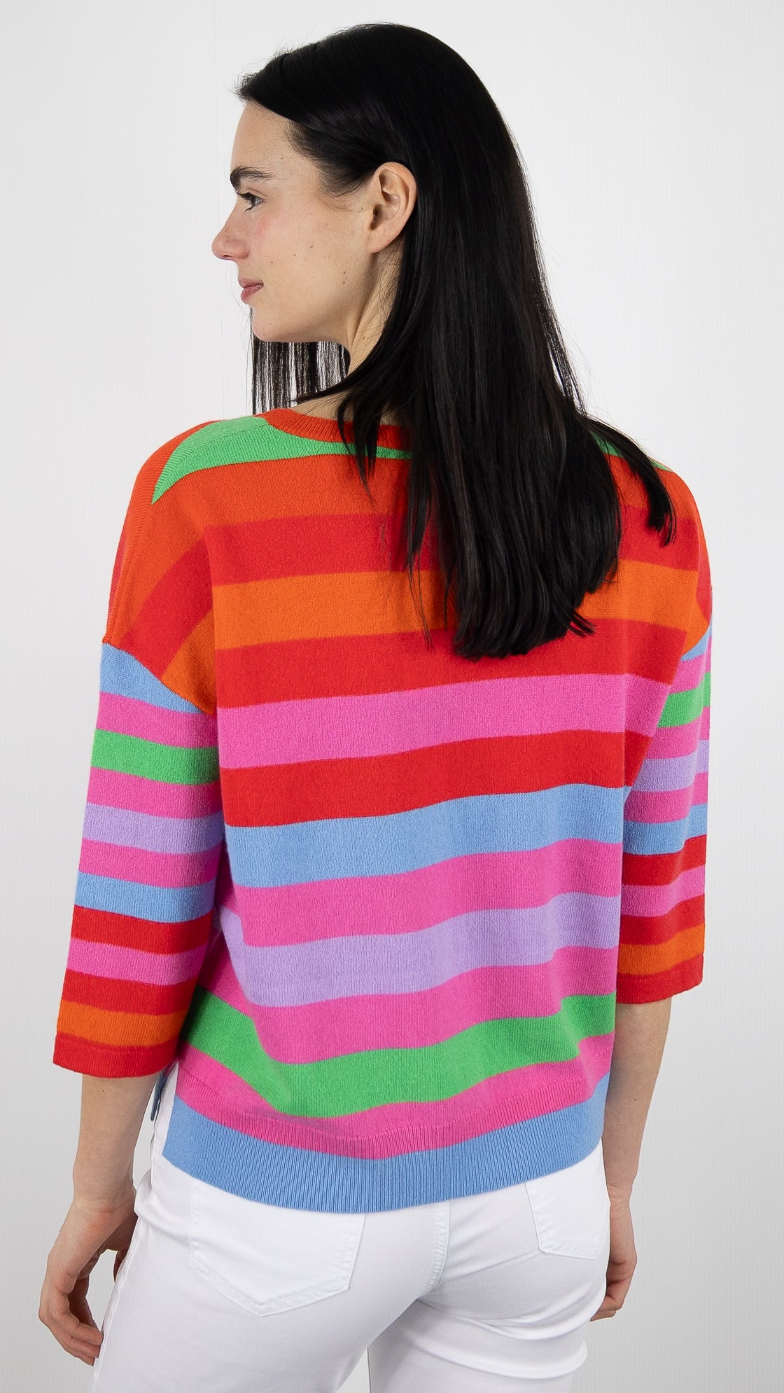 PULL RAYE EN CACHEMIRE ESTHEME CKE6209C PIVOINE