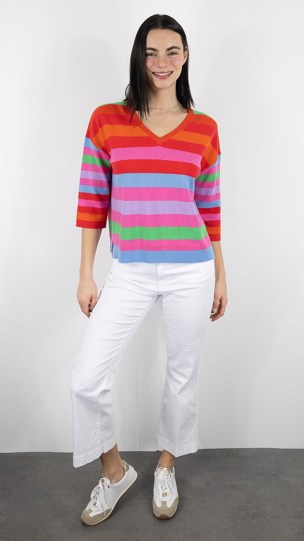 PULL RAYE EN CACHEMIRE ESTHEME CKE6209C PIVOINE