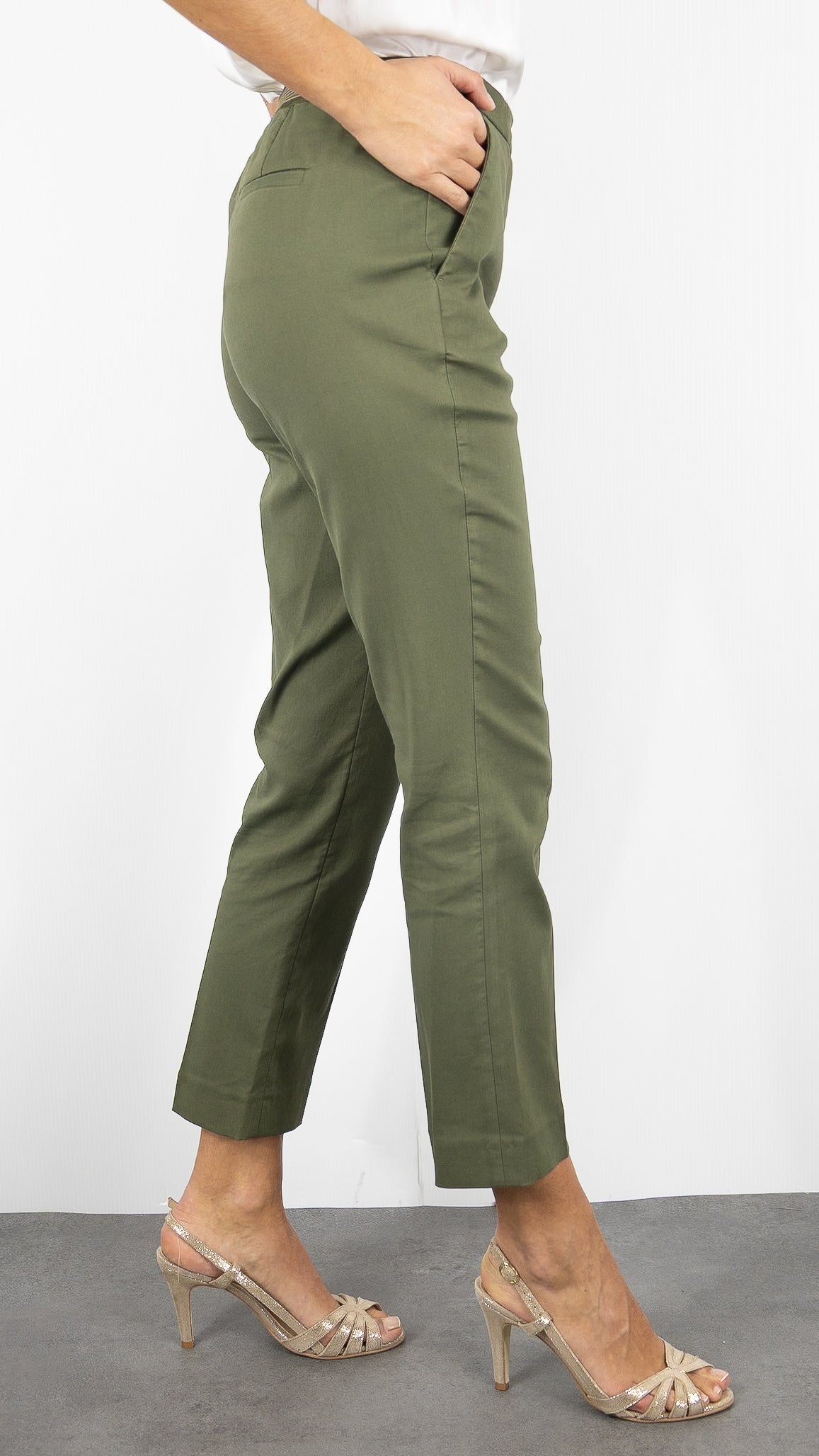 PANTALON FEMME 7/8 VILLE BEIGE GERARD DAREL AURIA#COLOR_50/KAKI