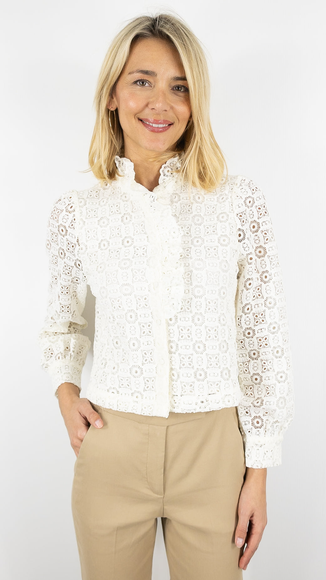 CHEMISE BRODEE ECRUE YCOO 4824