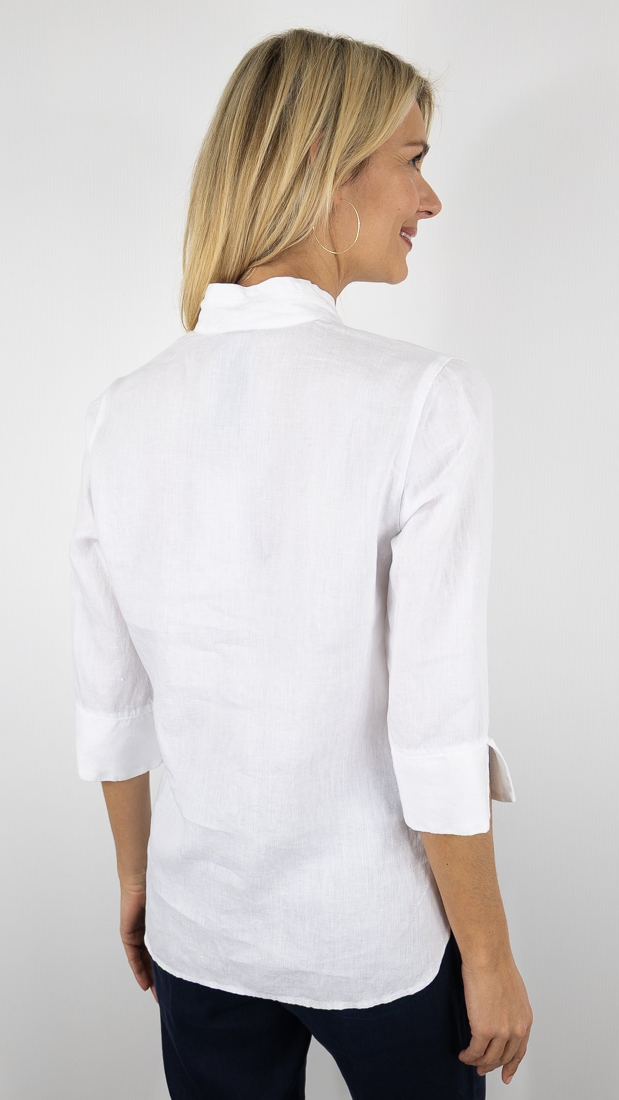 BLOUSE EN LIN ROSSO 35 N1893B/8000#COLOR_701/BLANC