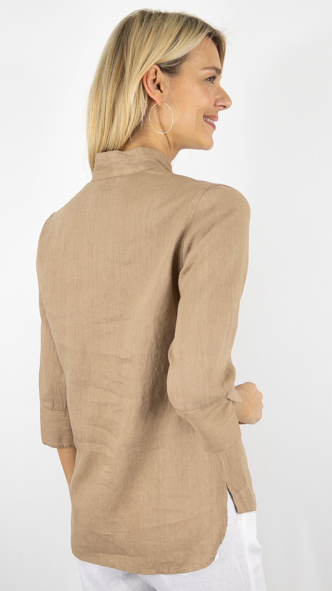 BLOUSE EN LIN ROSSO 35 N1893B/8000#COLOR_743/CAMEL