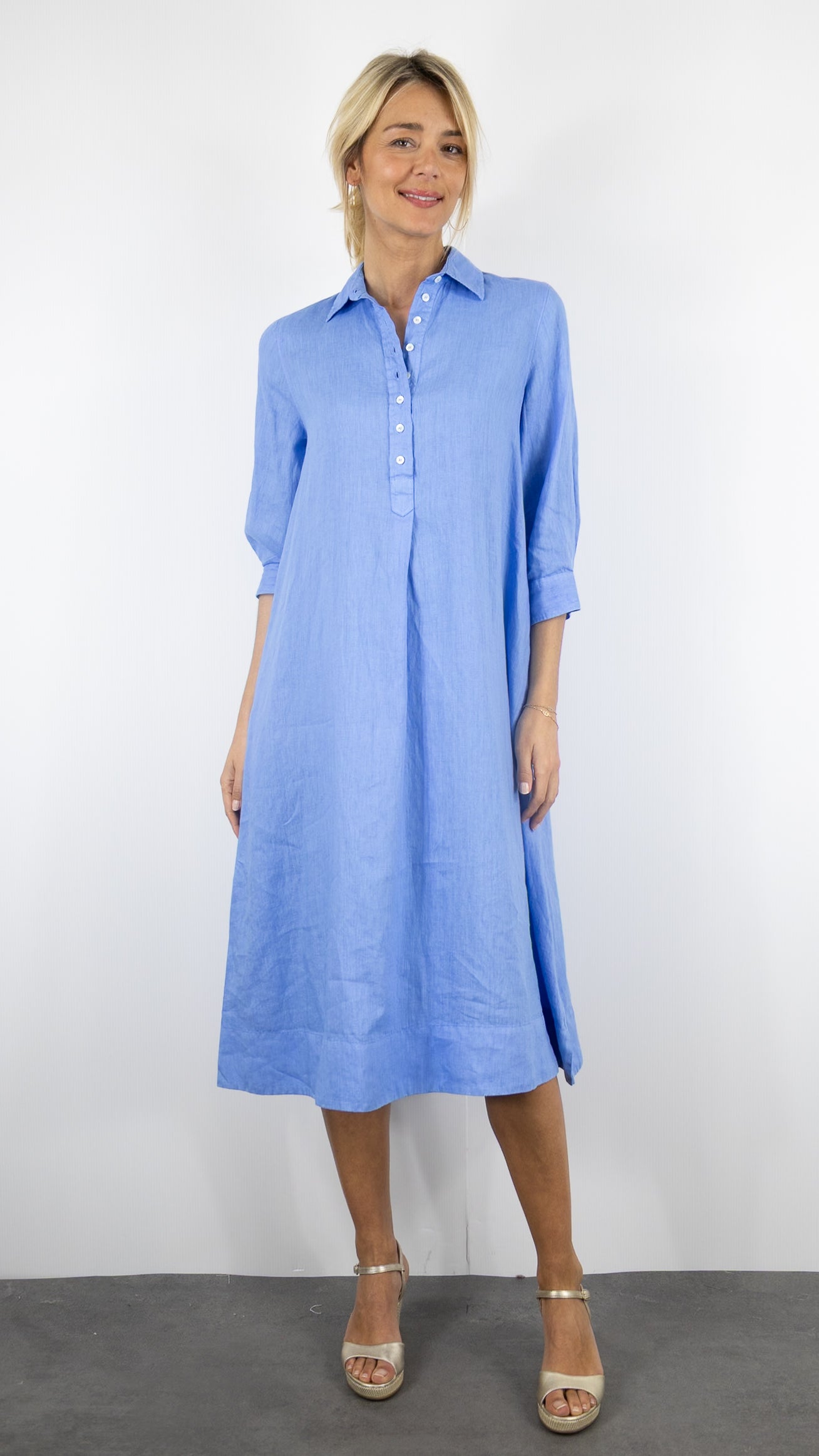 Robe en lin ROSSO 35 #COLOR_764/bleu