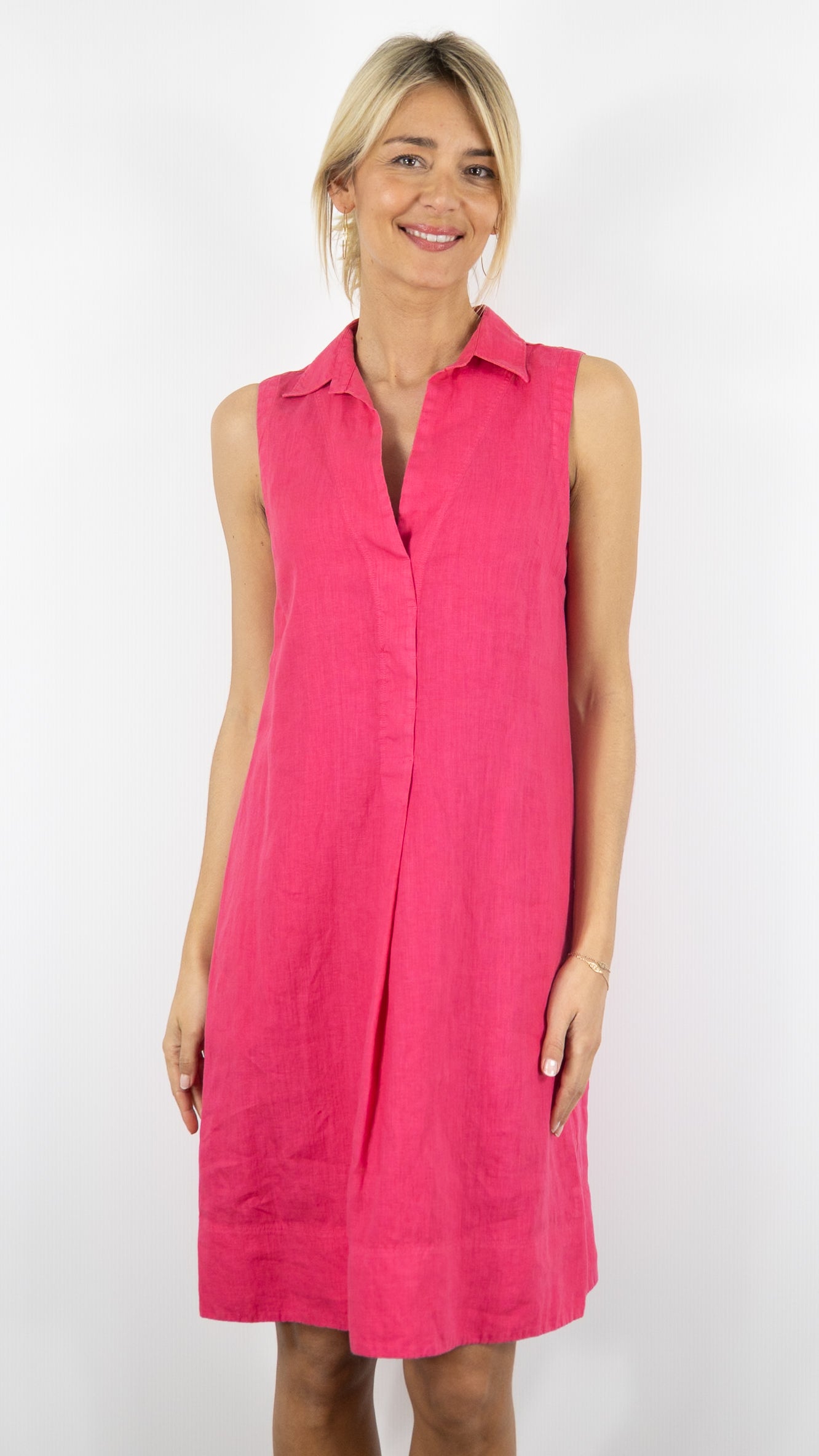 Robe en lin sans manches ROSSO 35 #COLOR_772/fushia