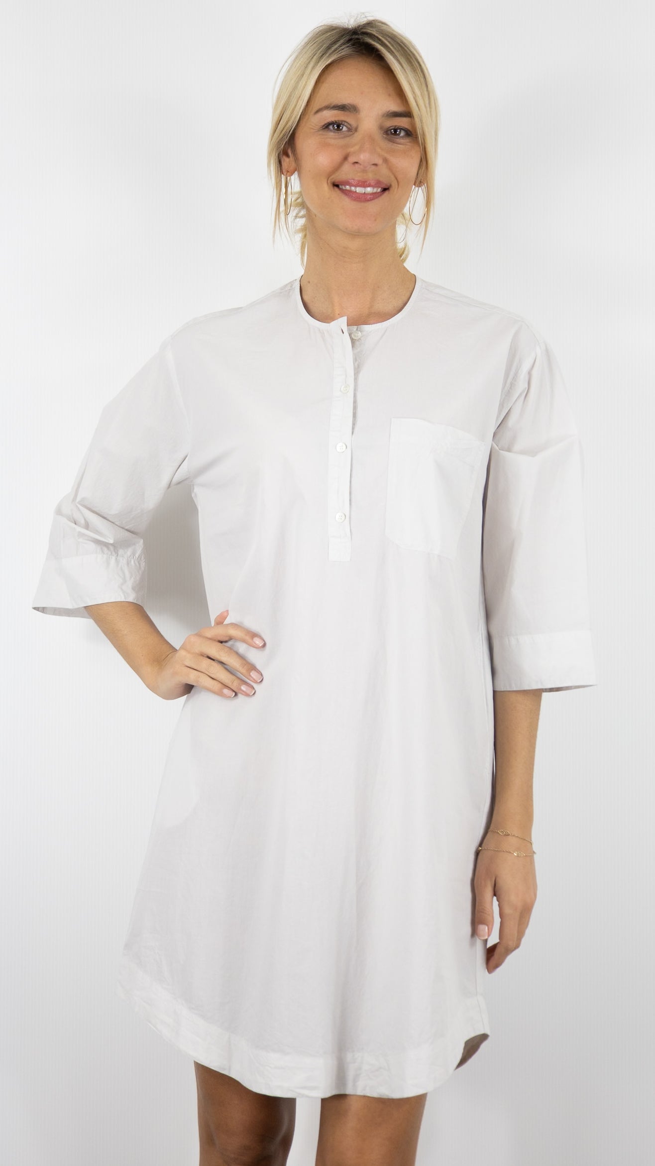 ROBE COURTE EN COTON #COLOR_21/STONE GREIGE