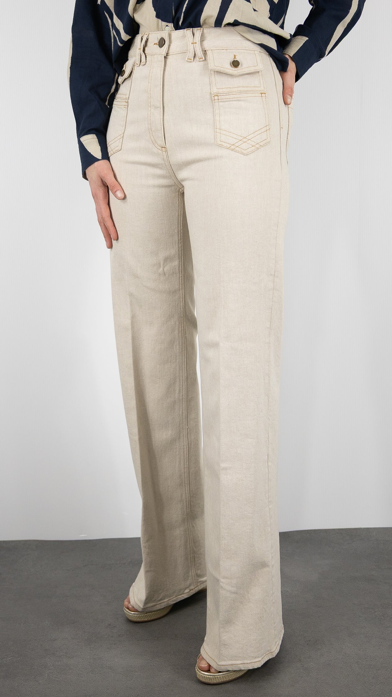 JEANS FLARE TAILLE HAUTE BEIGE GERARD DAREL ANNA
