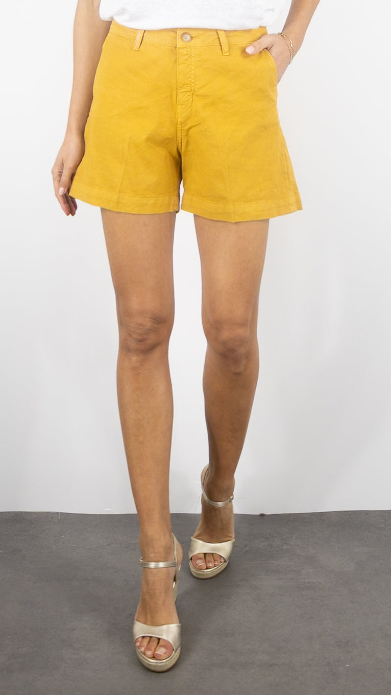 SHORT EN LIN CHINO ISLOW ANTON COTTON LIN#COLOR_AMBRE/SAFRAN